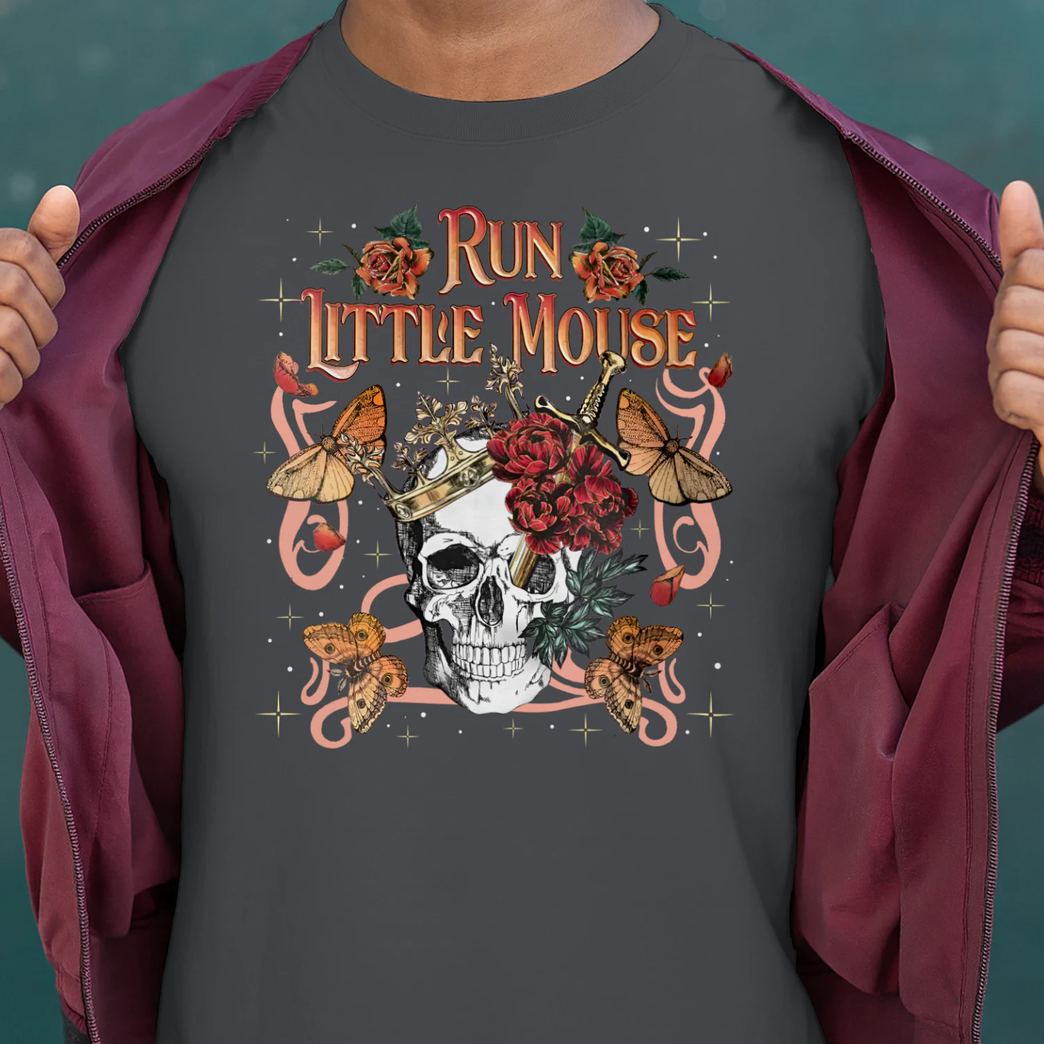 Run, Little Mouse Heavy Cotton T-shirt 1 Side, Haunting Adeline Gildan Tee, Dark Romance Book Shirt, Book Lover Gifts