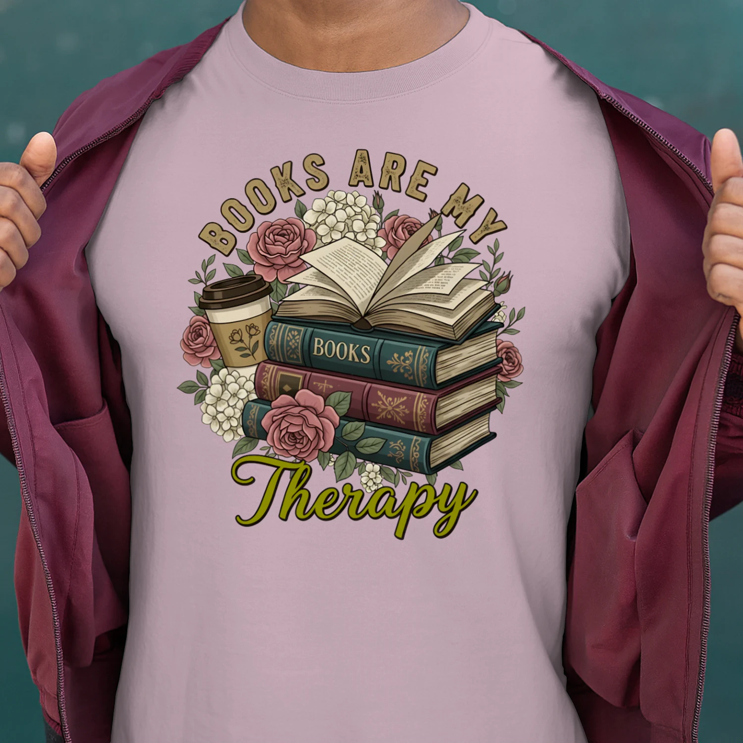 Book Are My Therapy V3 Heavy Cotton Light Colors T-shirt 1 Side, Book Club Gildan Tee, Readers Club Shirt, Book Lover Gifts