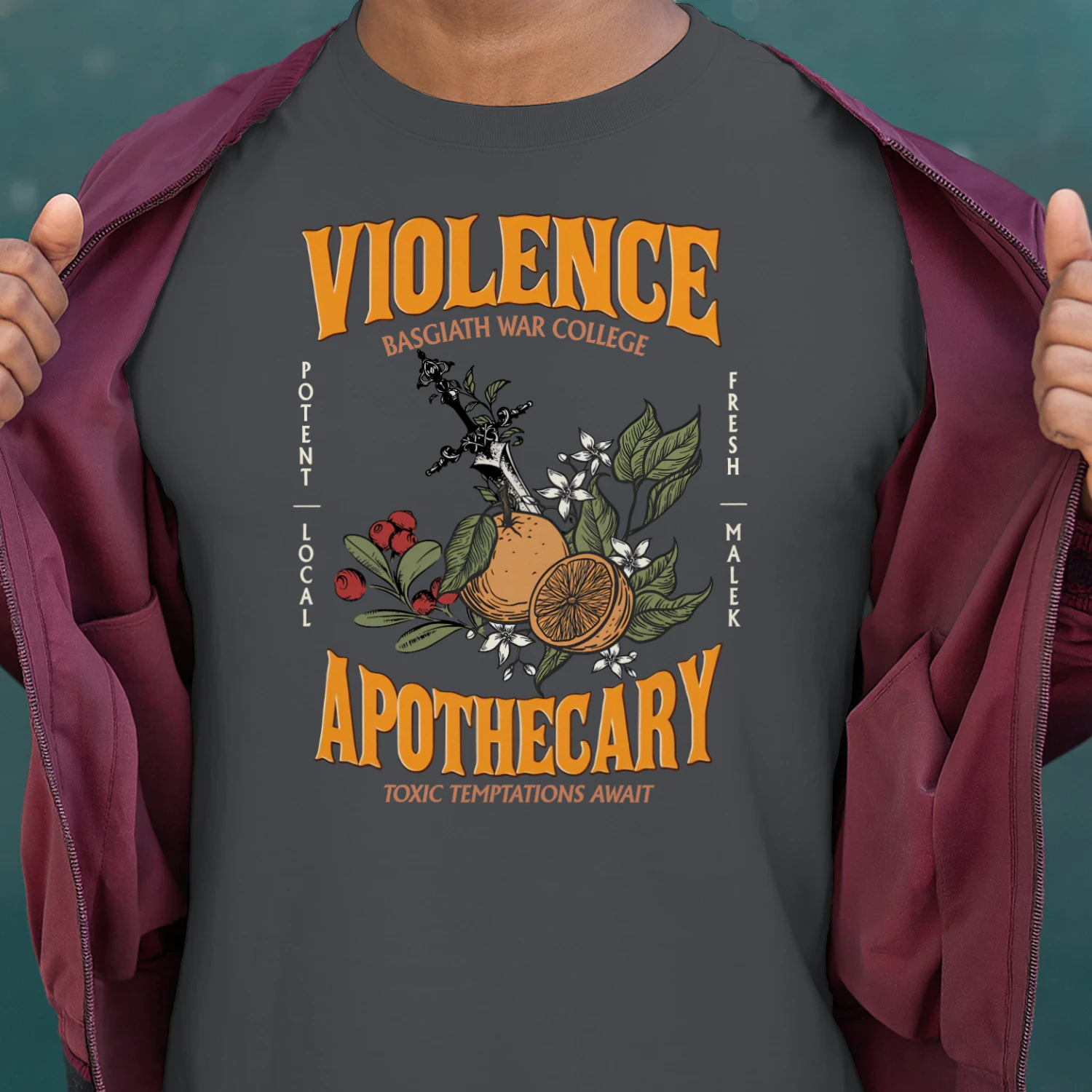 Violence Apothecary Heavy Cotton Dark Colors T-shirt 1 Side, The Apothecary Diaries Gildan Tee, Historical Fiction Book Shirt, Book Lover Gifts