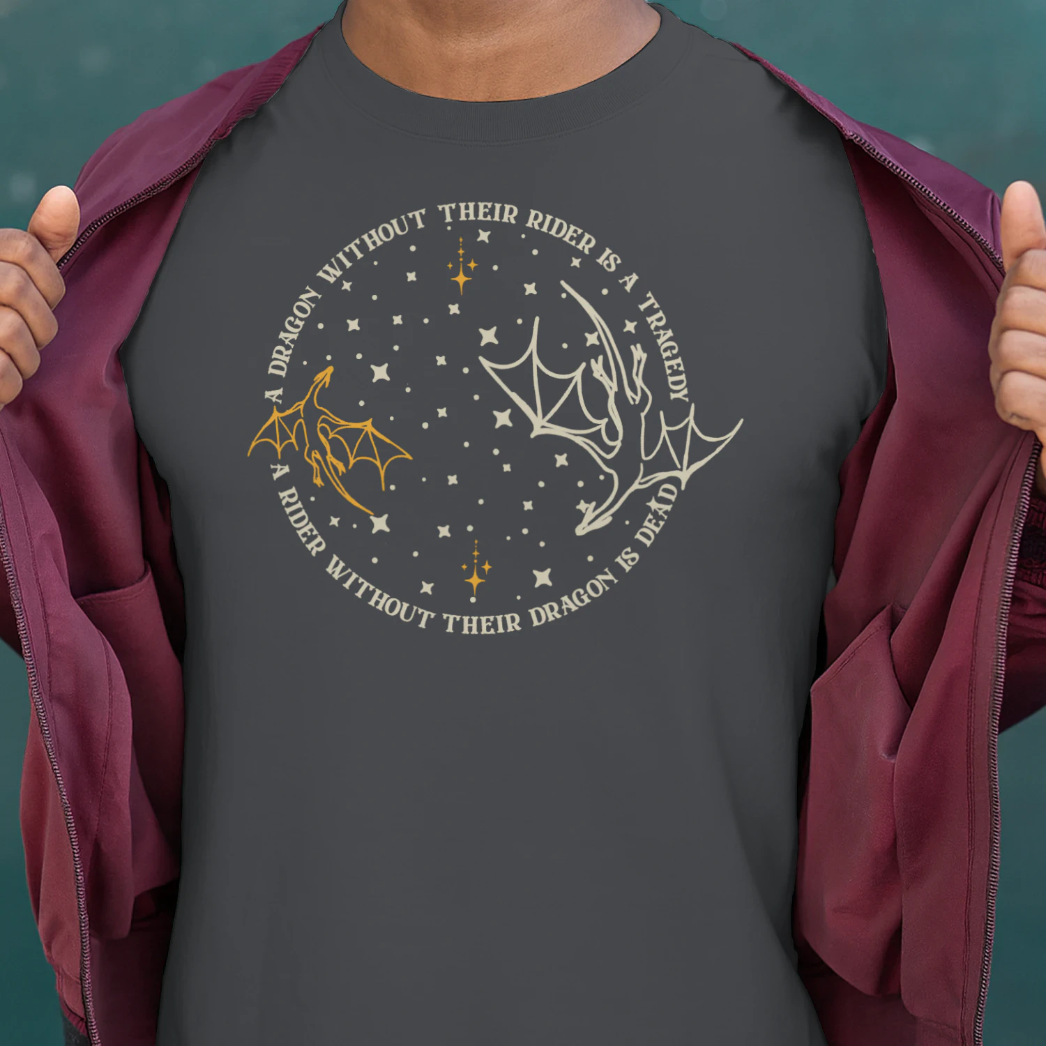 Fourth Wing Dragon Heavy Cotton Dark Colors T-shirt 2 Side, The Empyrean Series Gildan Tee, Fantasy Romance Book Shirt, Book Lover Gifts