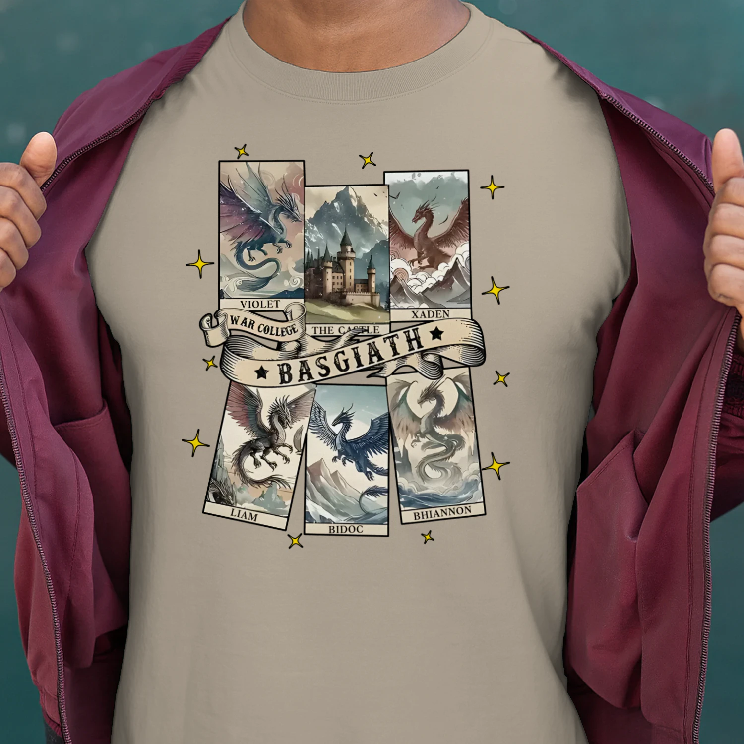 Basgiath War College Heavy Cotton T-shirt 1 Side, Fourth Wing Gildan Tee, Dark Romance Book Shirt, Book Lover Gifts