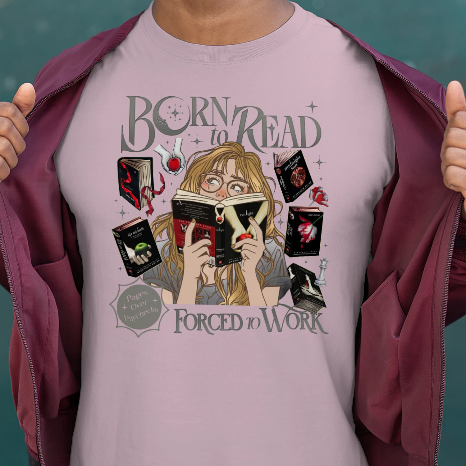 Twilight Series Heavy Cotton Light Colors T-shirt 2 Side, Young Adult Gildan Tee, Fantasy Romance Book Shirt, Book Lover Gifts