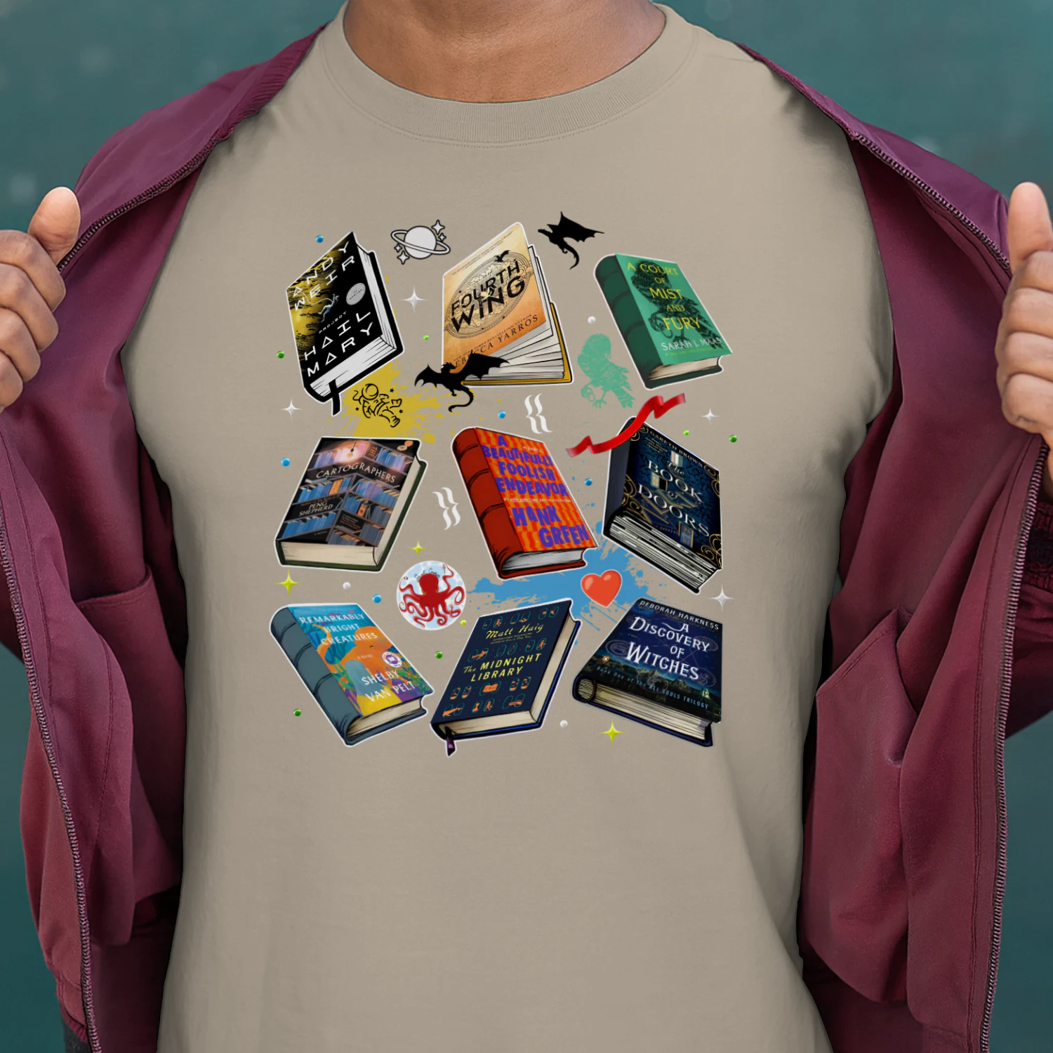 Romantasy Book Heavy Cotton T-shirt 1 Side, Classic Literature Gildan Tee, Young Adult Book Shirt, Book Lover Gifts