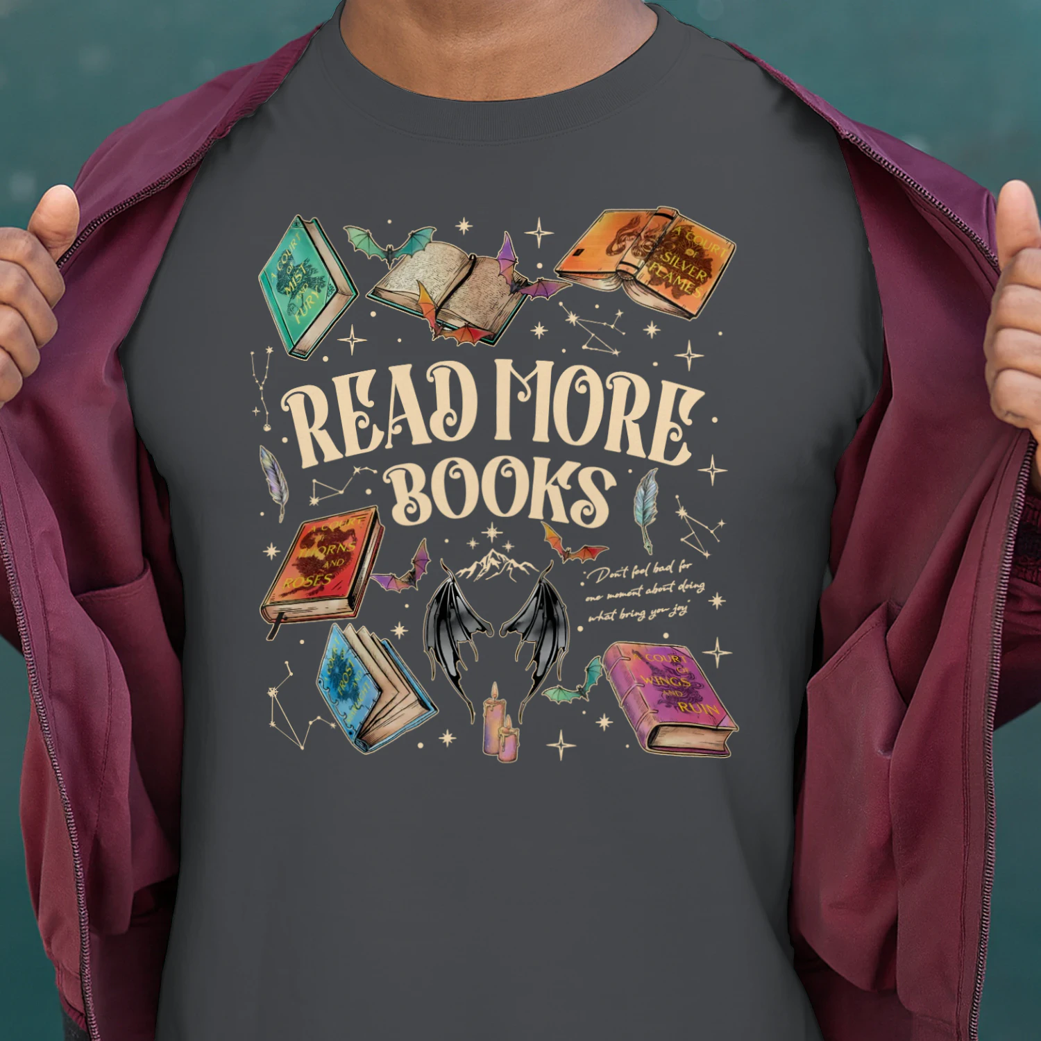 Read More Books Heavy Cotton Dark Colors T-shirt 2 Side, Acotar Gildan Tee, Romantasy Book Shirt, Book Lover Gifts