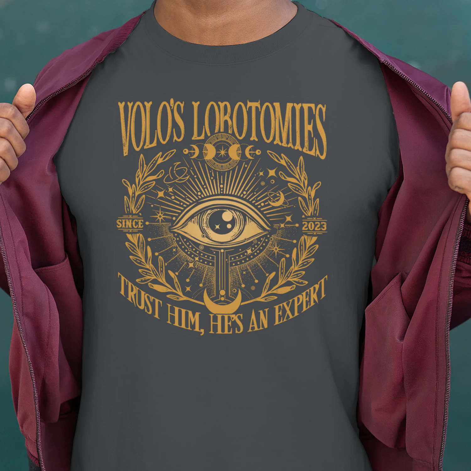 Volo’s Lobotomies Heavy Cotton Dark Colors T-shirt 1 Side, High Fantasy Gildan Tee, Tabletop RPG Lore Shirt, Book Lover Gifts