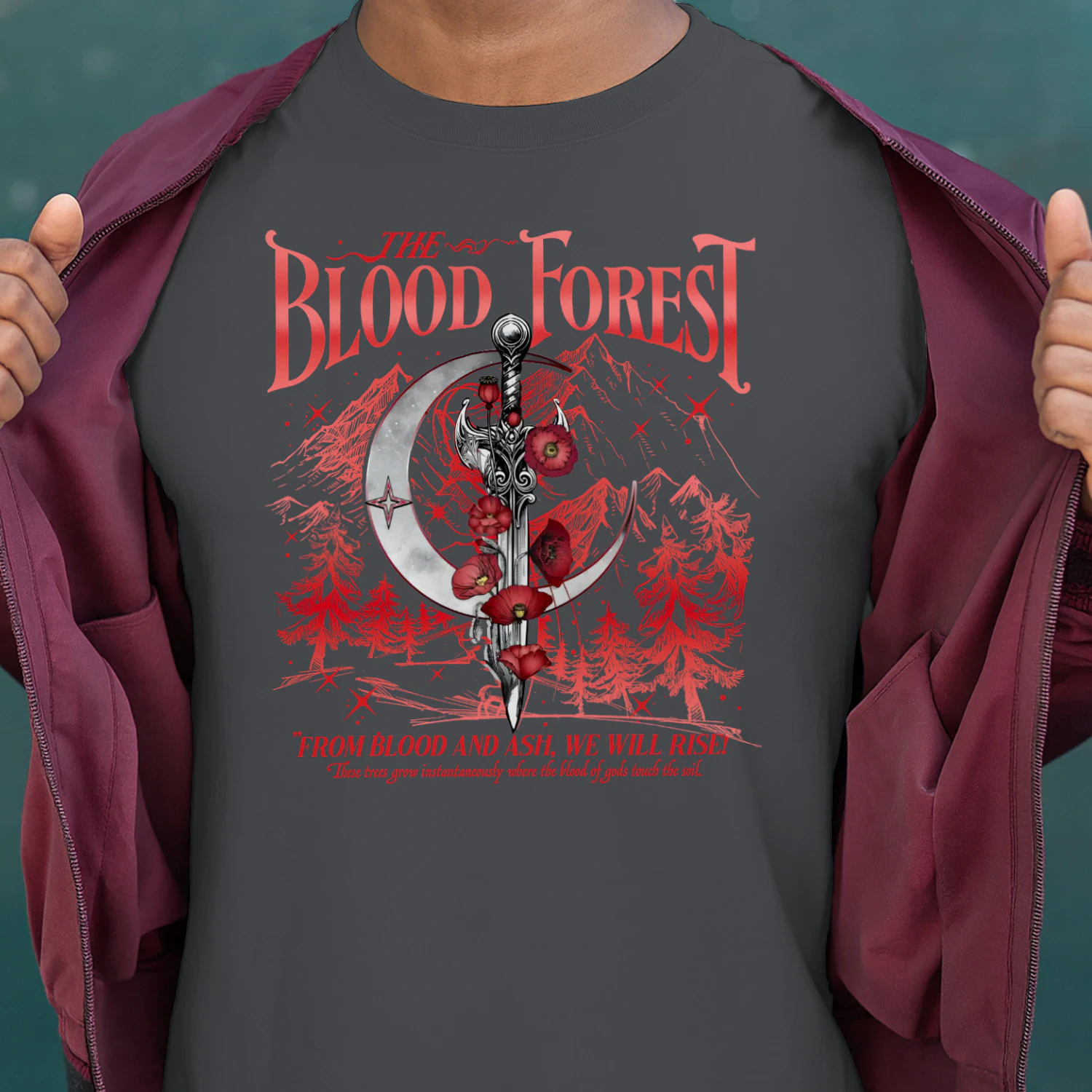 The Blood Forest Heavy Cotton Dark Colors T-shirt 2 Side, From Blood and Ash Gildan Tee, Romantasy Readers Shirt, Book Lover Gifts