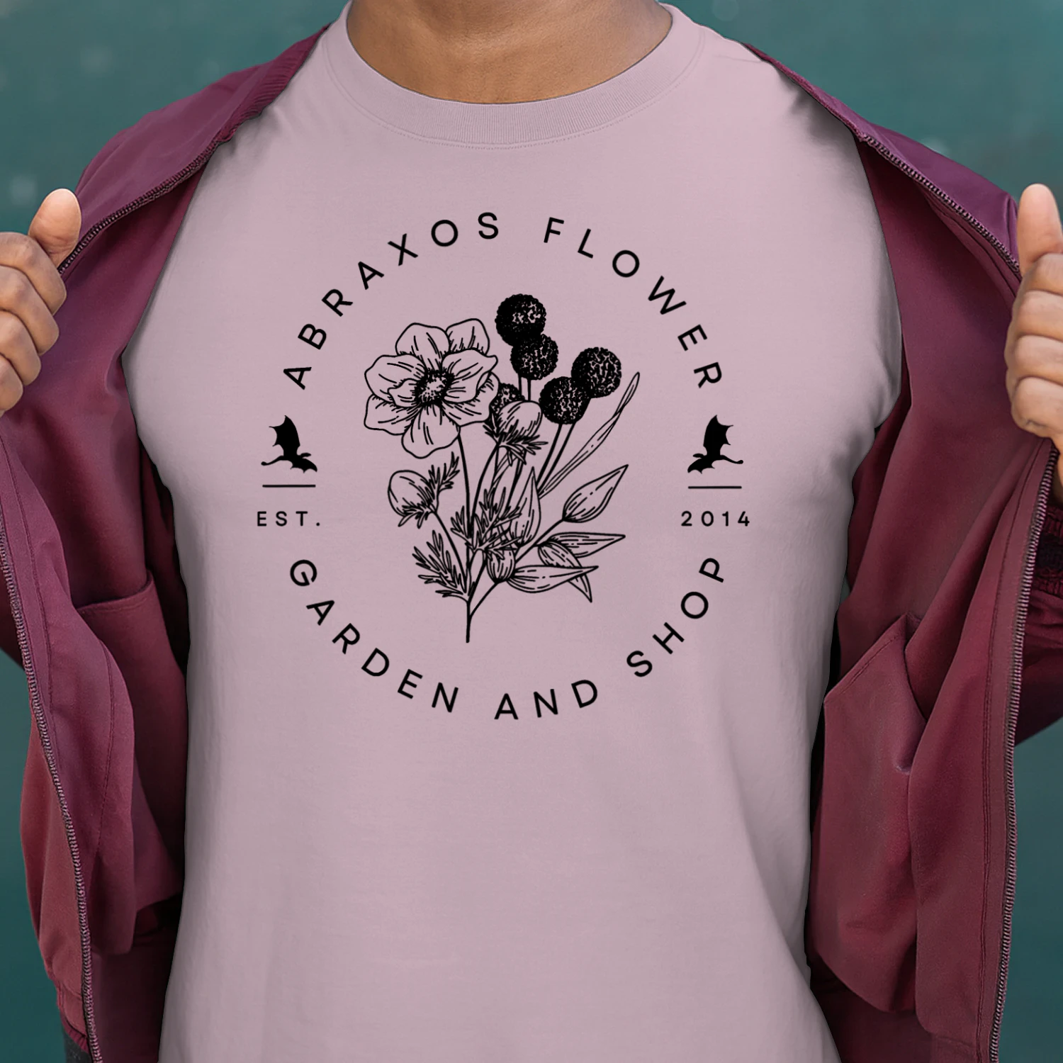 Abraxos Flower Heavy Cotton Light Colors T-shirt 2 Side, Throne of Glass Gildan Tee, Epic High Fantasy Book Shirt, Book Lover Gifts