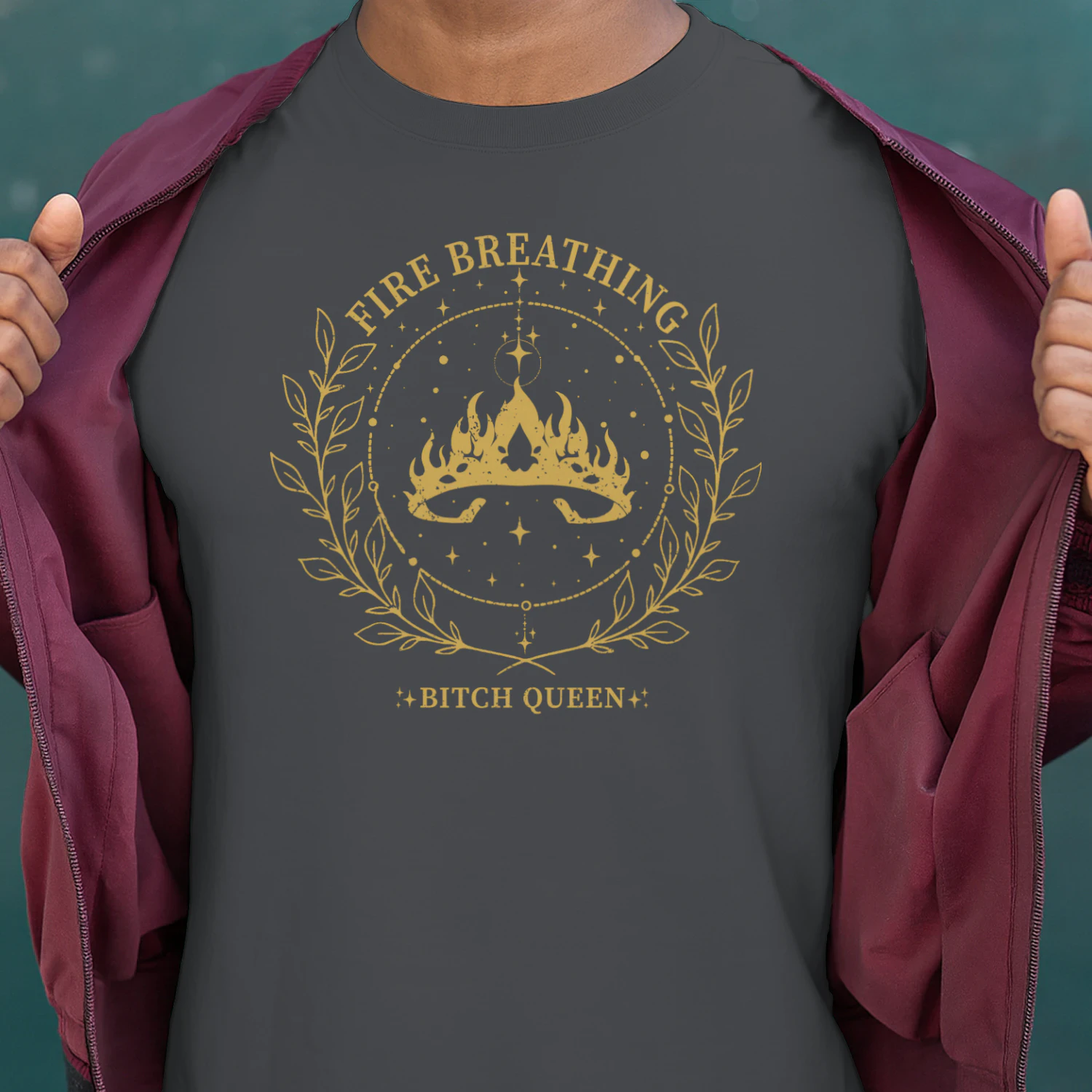 Fire Breathing Heavy Cotton Dark Colors T-shirt 2 Side, Throne of Glass Gildan Tee, Epic High Fantasy Book Shirt, Book Lover Gifts