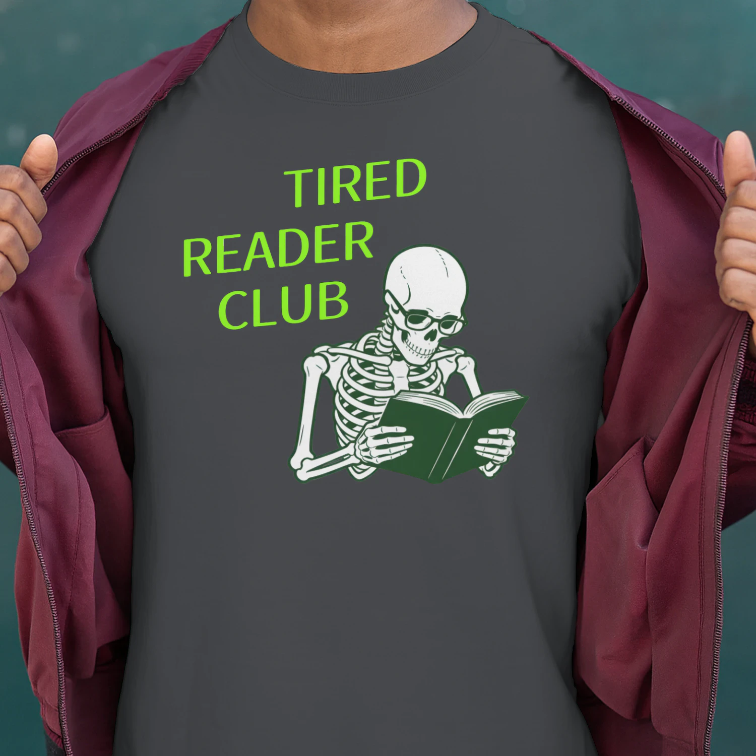 Tired Reader Club Heavy Cotton Dark Colors T-shirt 1 Side, Book Club Gildan Tee, Readers Club Shirt, Book Lover Gifts