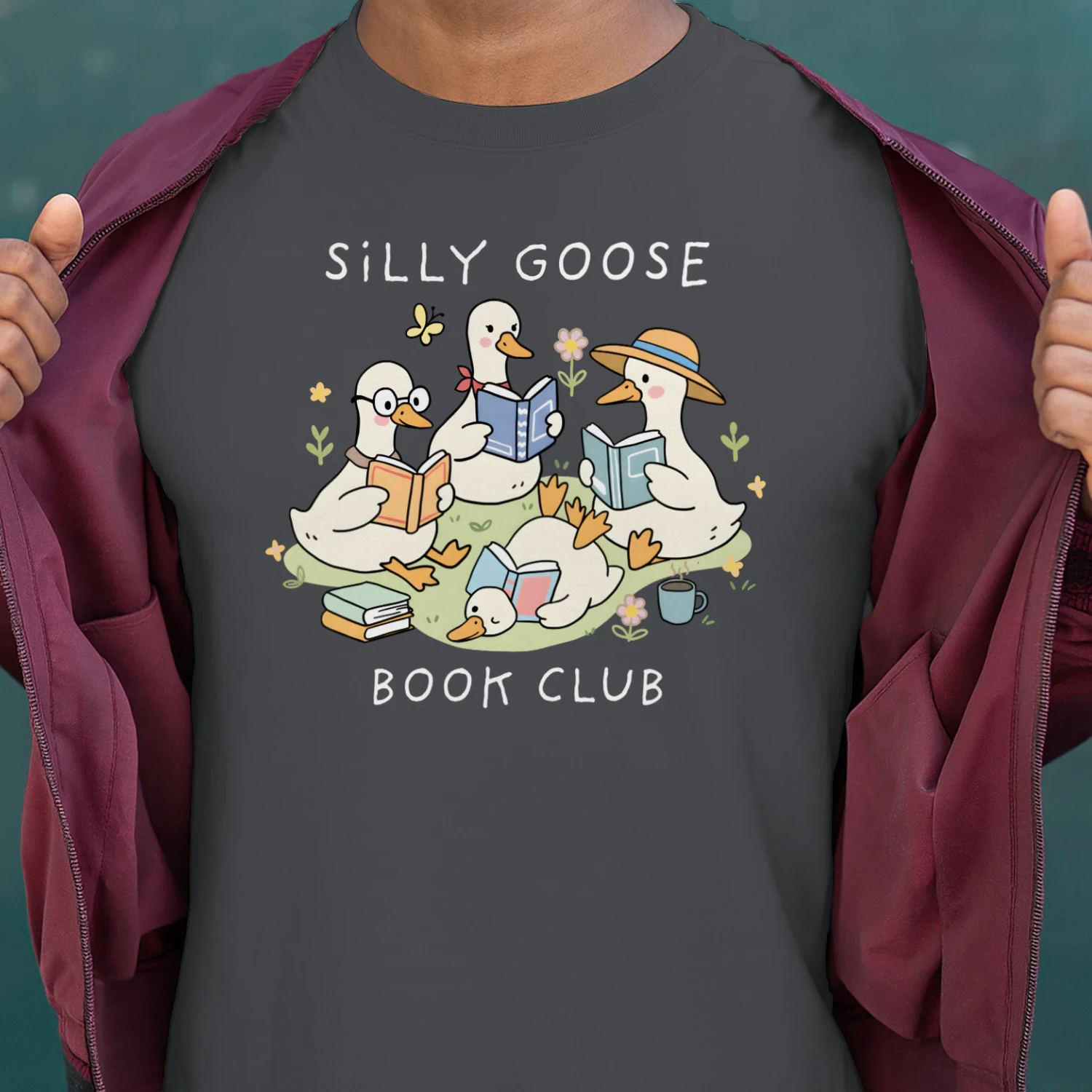 Silly Goose Readers Heavy Cotton Dark Colors T-shirt 1 Side, Funny Book Club Gildan Tee, Readers Club Shirt, Book Lover Gifts