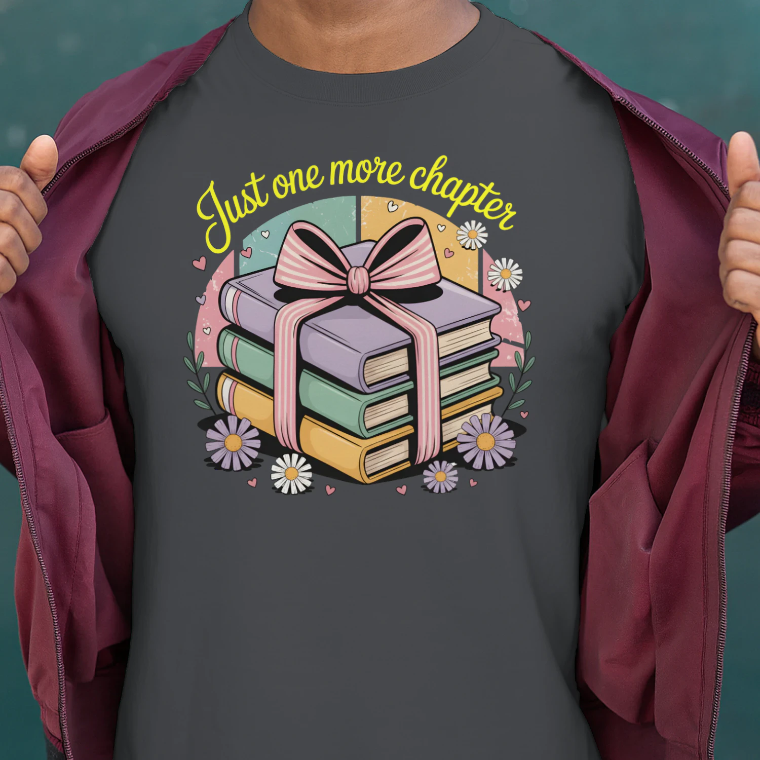 Just One More Chapter V2 Heavy Cotton Dark Colors T-shirt 1 Side, Book Club Gildan Tee, Readers Club Shirt, Book Lover Gifts