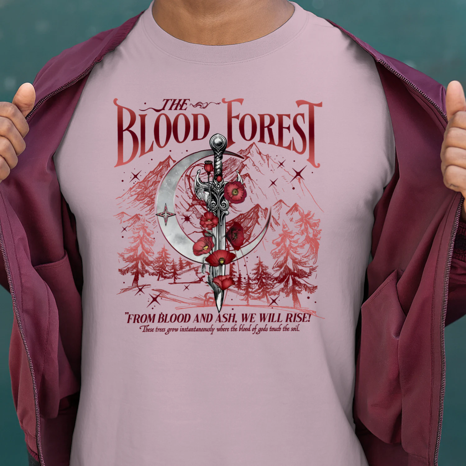The Blood Forest Heavy Cotton Light Colors T-shirt 2 Side, From Blood and Ash Gildan Tee, Romantasy Readers Shirt, Book Lover Gifts