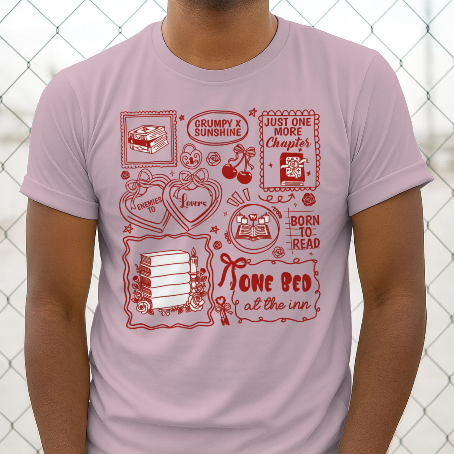 Enemies To Lovers Heavy Cotton Light Colors T-shirt 1 Side, Book Lover Quotes Gildan Tee, Readers Club Shirt, Book Lover Gifts
