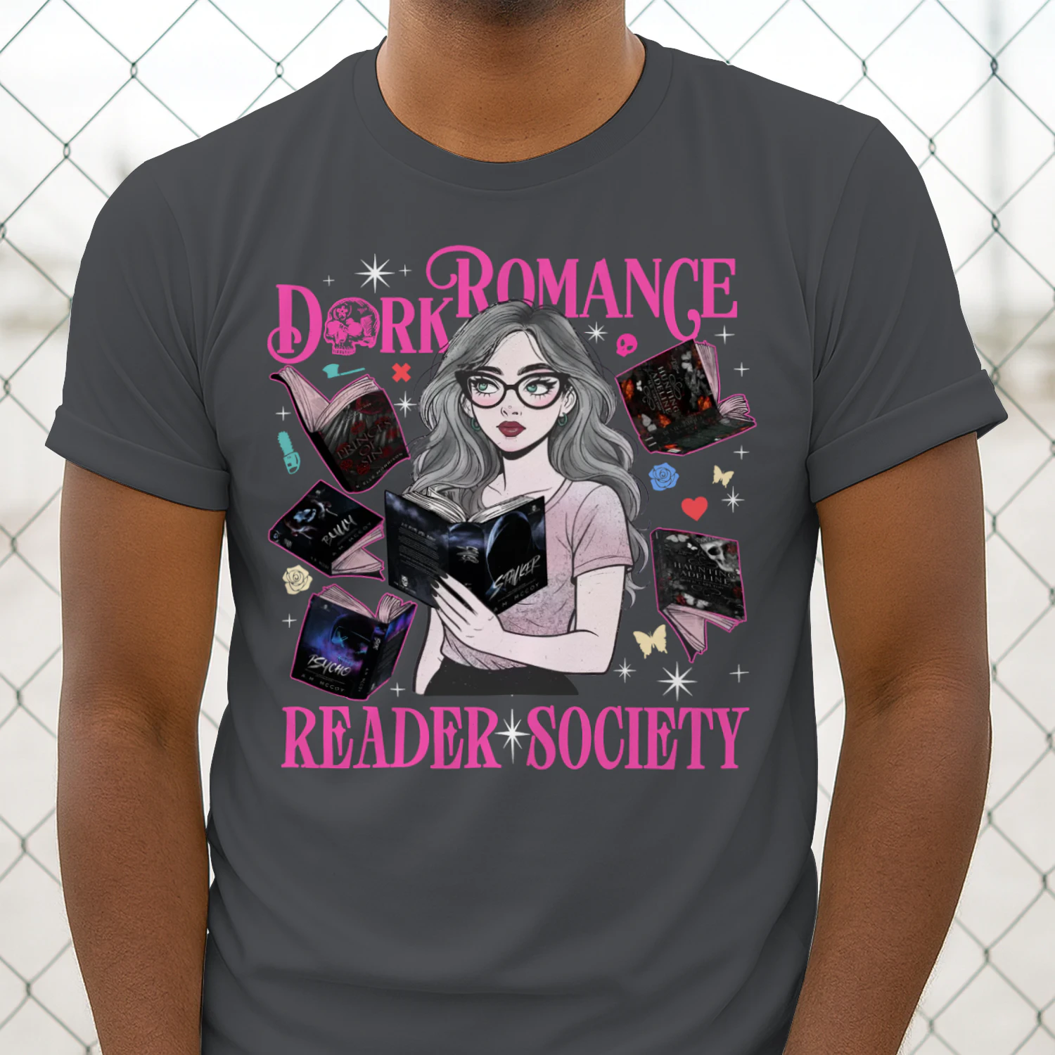 Reader Society Heavy Cotton T-shirt 1 Side, Dark Romance Book Tee, Romantasy Book Shirt, Book Lover Gifts