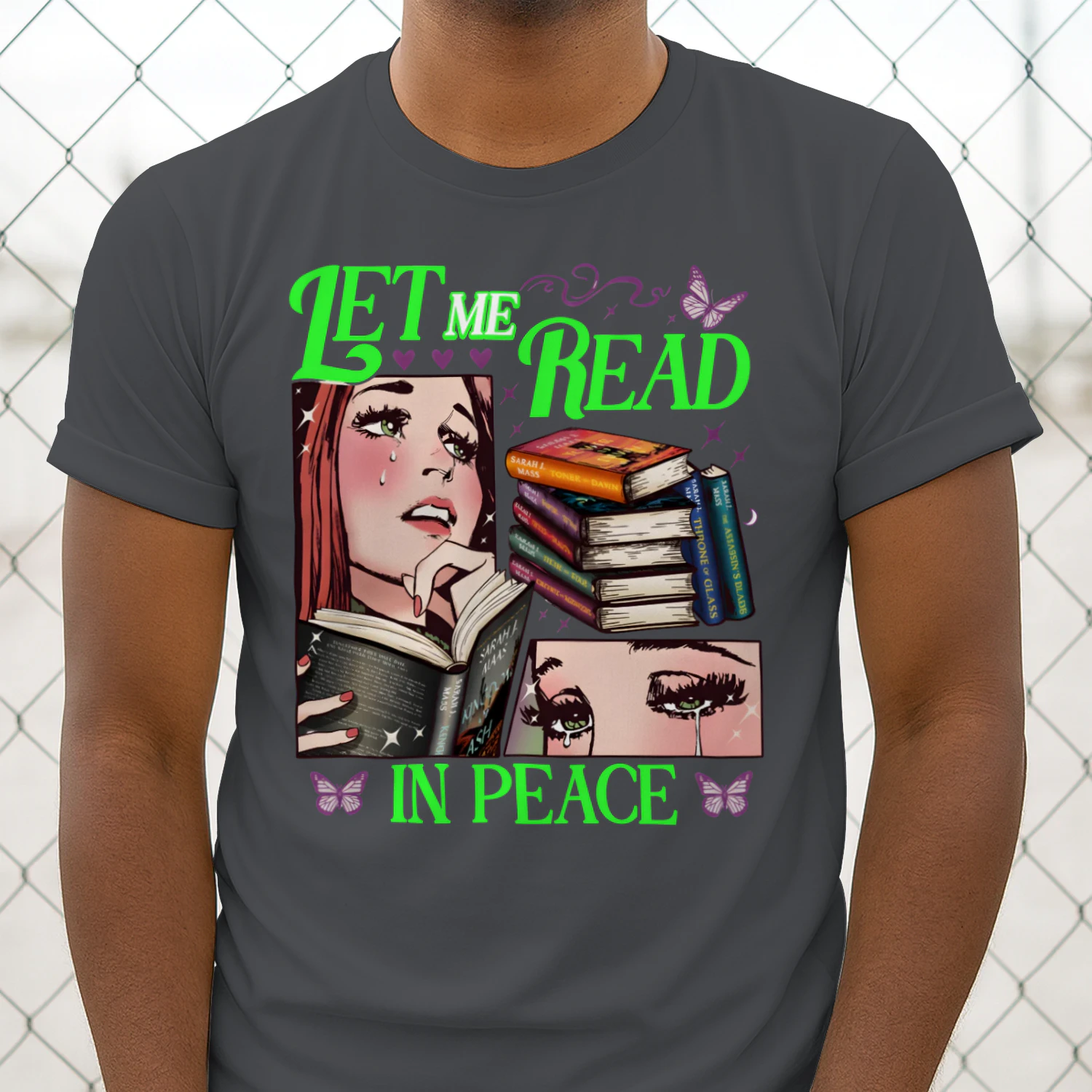 Let Me Read In Piece Heavy Cotton Dark Colors T-shirt 1 Side, Book Club Gildan Tee, Readers Club Shirt, Book Lover Gifts