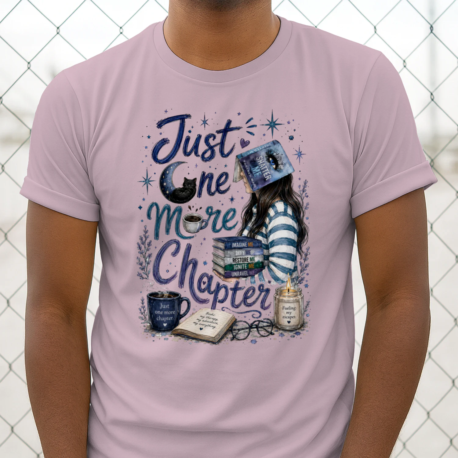 Just One More Chapter Heavy Cotton Light Colors T-shirt 1 Side, Shatter Me Gildan Tee, Romantasy Shirt, Book Lover Gifts