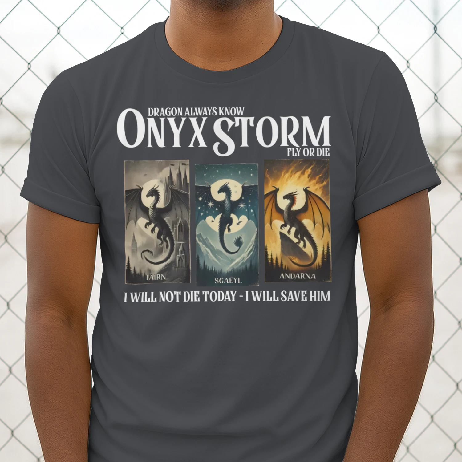 Onyx Storm Heavy Cotton Dark Colors T-shirt 1 Side, The Empyrean Series Gildan Tee, Fantasy Romance Book Shirt, Book Lover Gifts