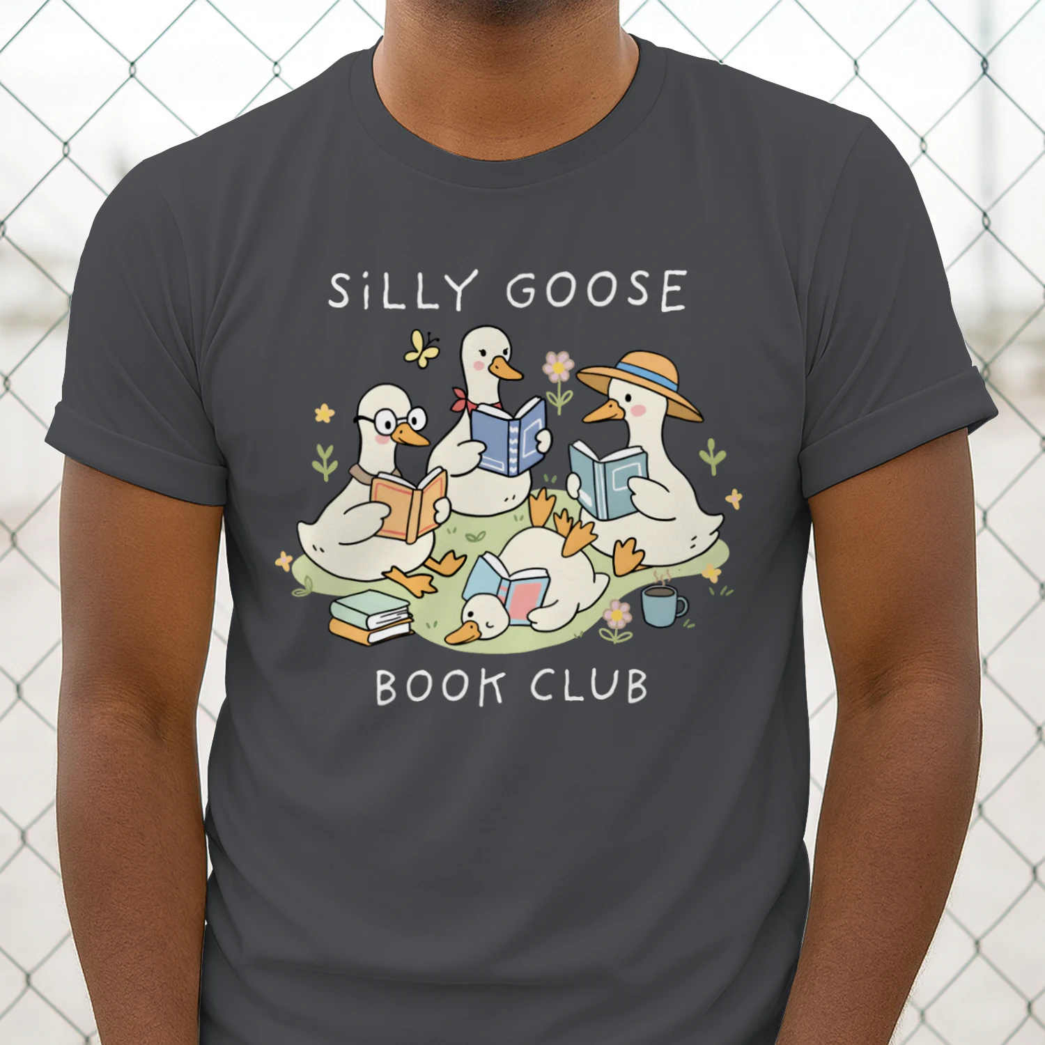 Silly Goose Readers Heavy Cotton Dark Colors T-shirt 1 Side, Funny Book Club Gildan Tee, Readers Club Shirt, Book Lover Gifts
