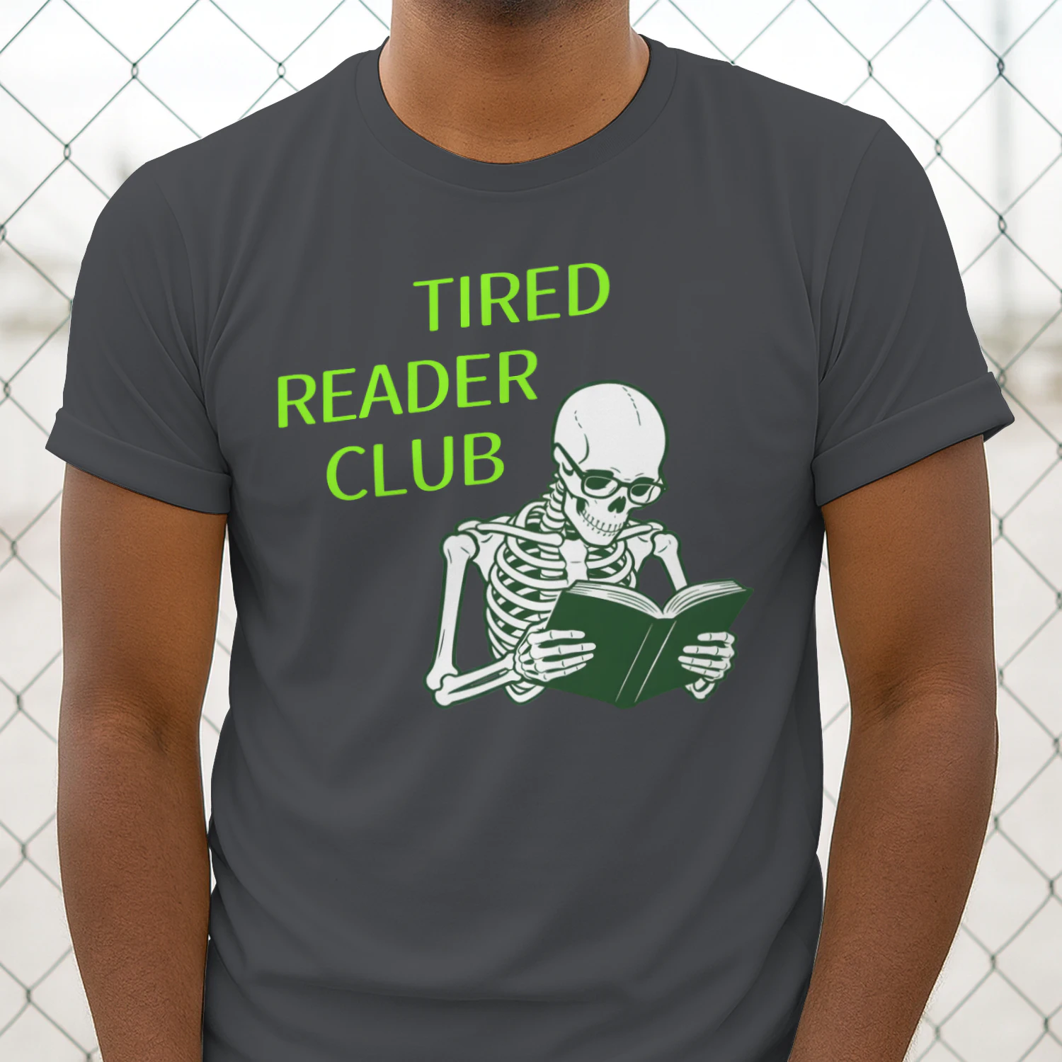 Tired Reader Club Heavy Cotton Dark Colors T-shirt 1 Side, Book Club Gildan Tee, Readers Club Shirt, Book Lover Gifts