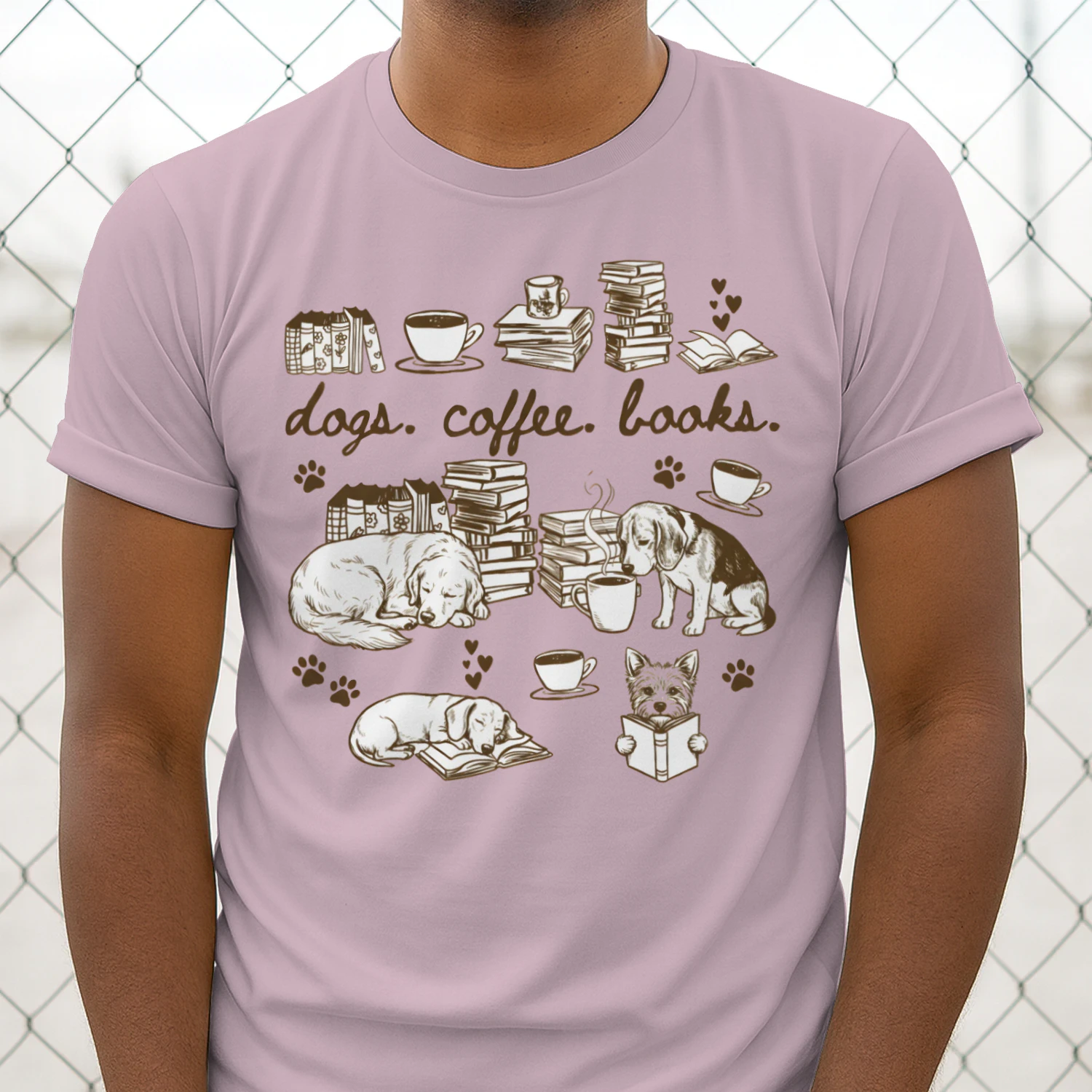 Dogs, Coffee and Book Club Heavy Cotton Light Colors T-shirt 1 Side, Book Club Gildan Tee, Readers Club Shirt, Book Lover Gifts