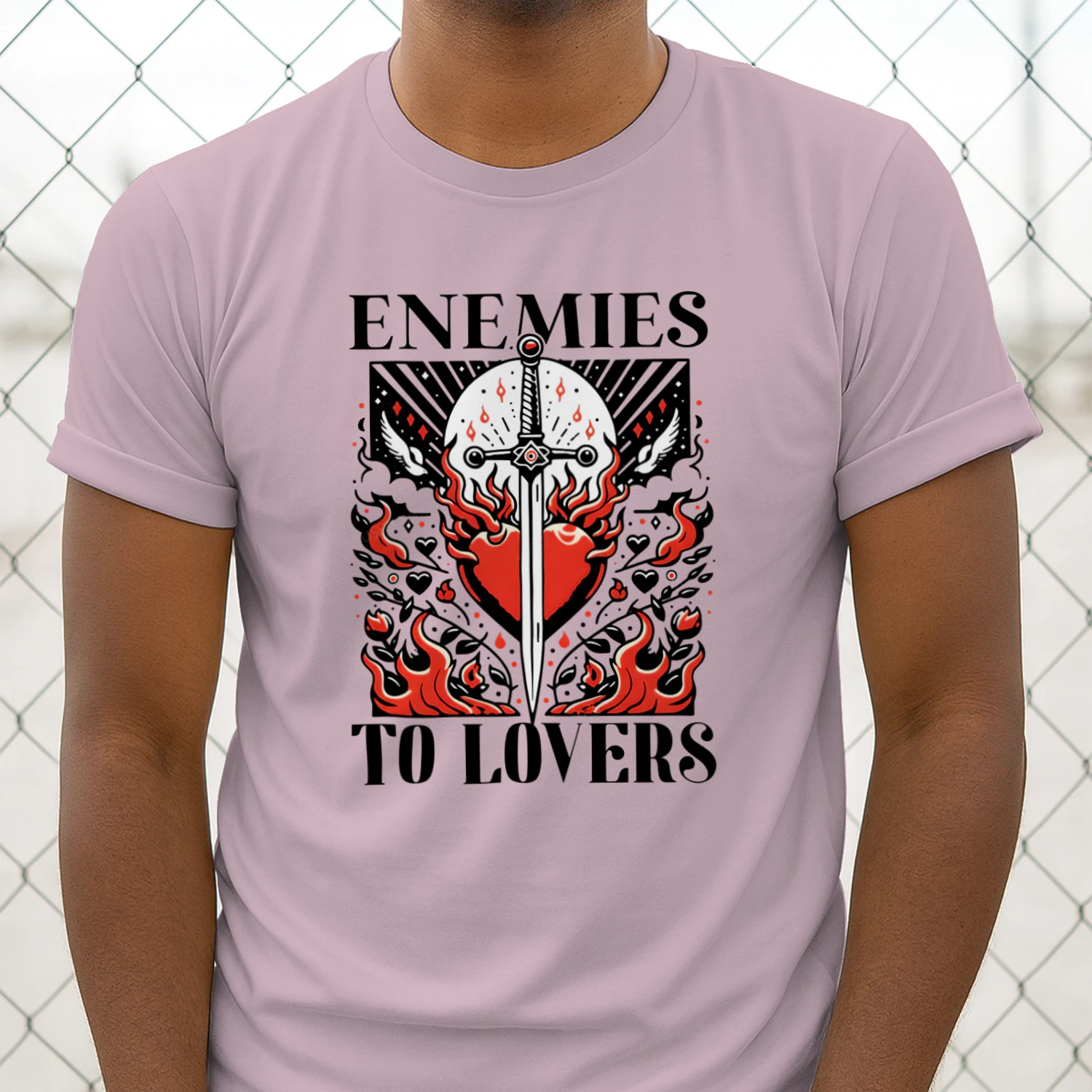 Enemies To Lovers Heavy Cotton Light Colors T-shirt 1 Side, Book Club Gildan Tee, Readers Club Shirt, Book Lover Gifts