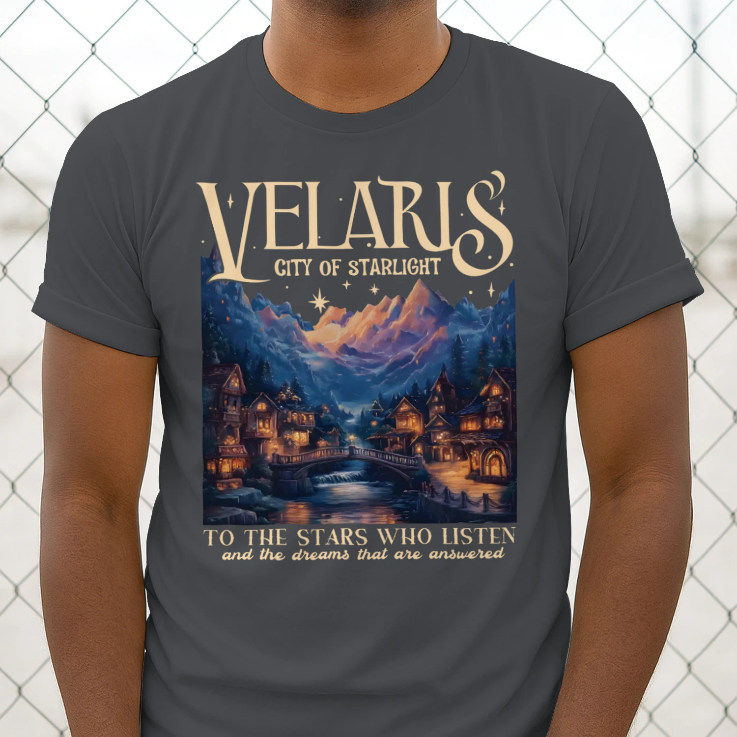 Velaris City Of Starlight Heavy Cotton Dark Colors T-shirt 1 Side, Acotar Series Gildan Tee, Fantasy Romance Book Shirt, Book Lover Gifts