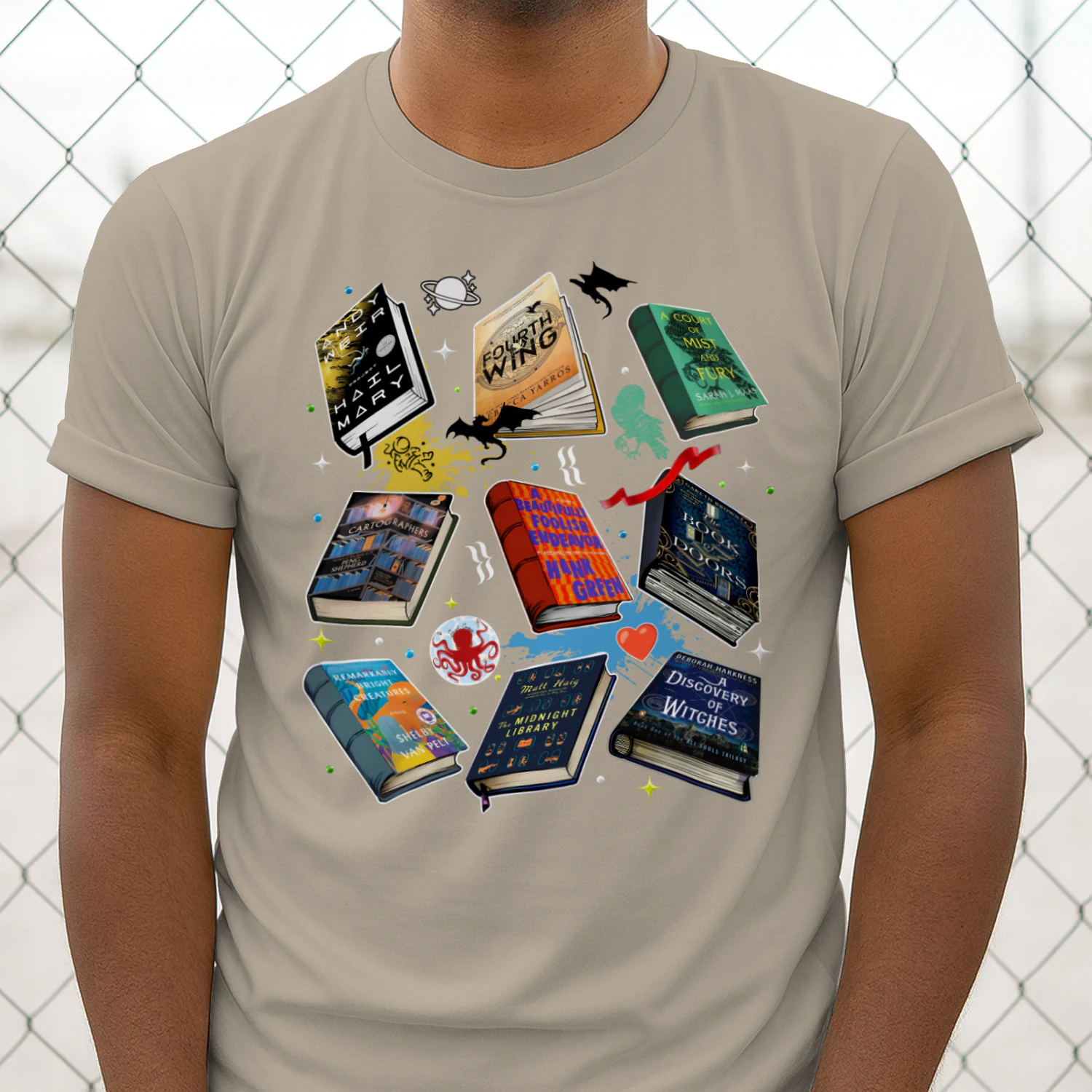 Romantasy Book Heavy Cotton T-shirt 1 Side, Classic Literature Gildan Tee, Young Adult Book Shirt, Book Lover Gifts