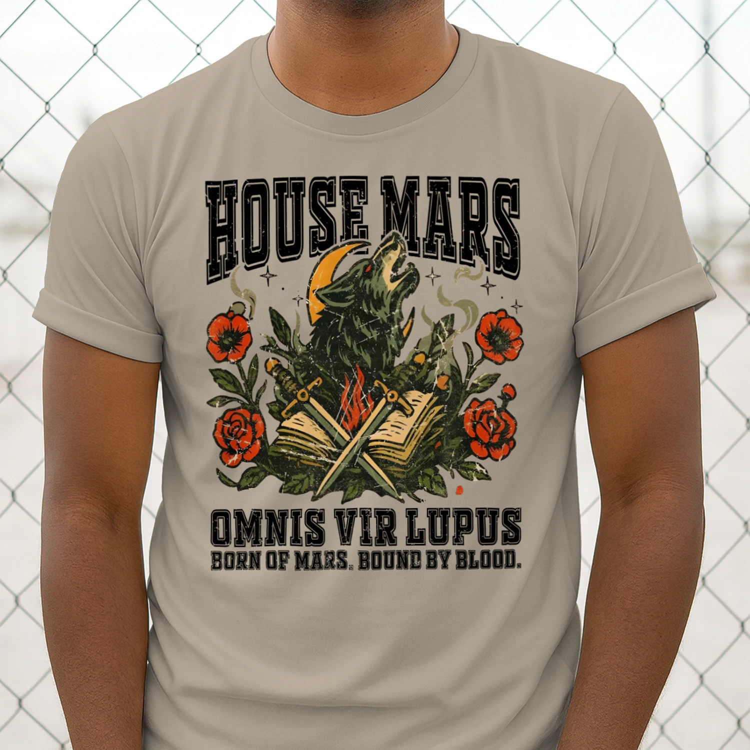 House Mars Heavy Cotton Light Colors T-shirt 1 Side, Red Rising Saga Gildan Tee, Science Fiction Book Shirt, Book Gifts