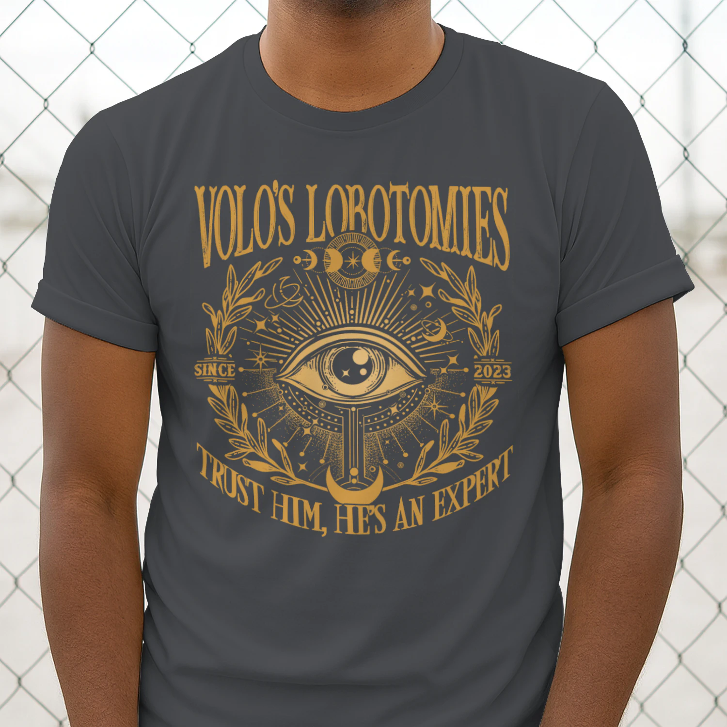 Volo’s Lobotomies Heavy Cotton Dark Colors T-shirt 1 Side, High Fantasy Gildan Tee, Tabletop RPG Lore Shirt, Book Lover Gifts