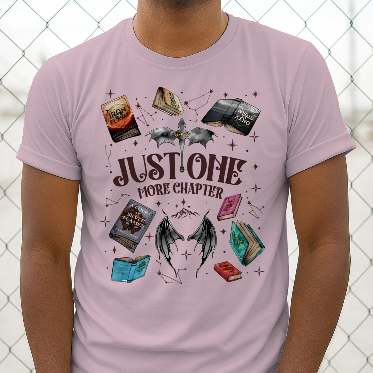 Just One More Chapter Heavy Cotton Light Colors T-shirt 1 Side, Acotar Gildan Tee, Romantasy Shirt, Book Lover Gifts