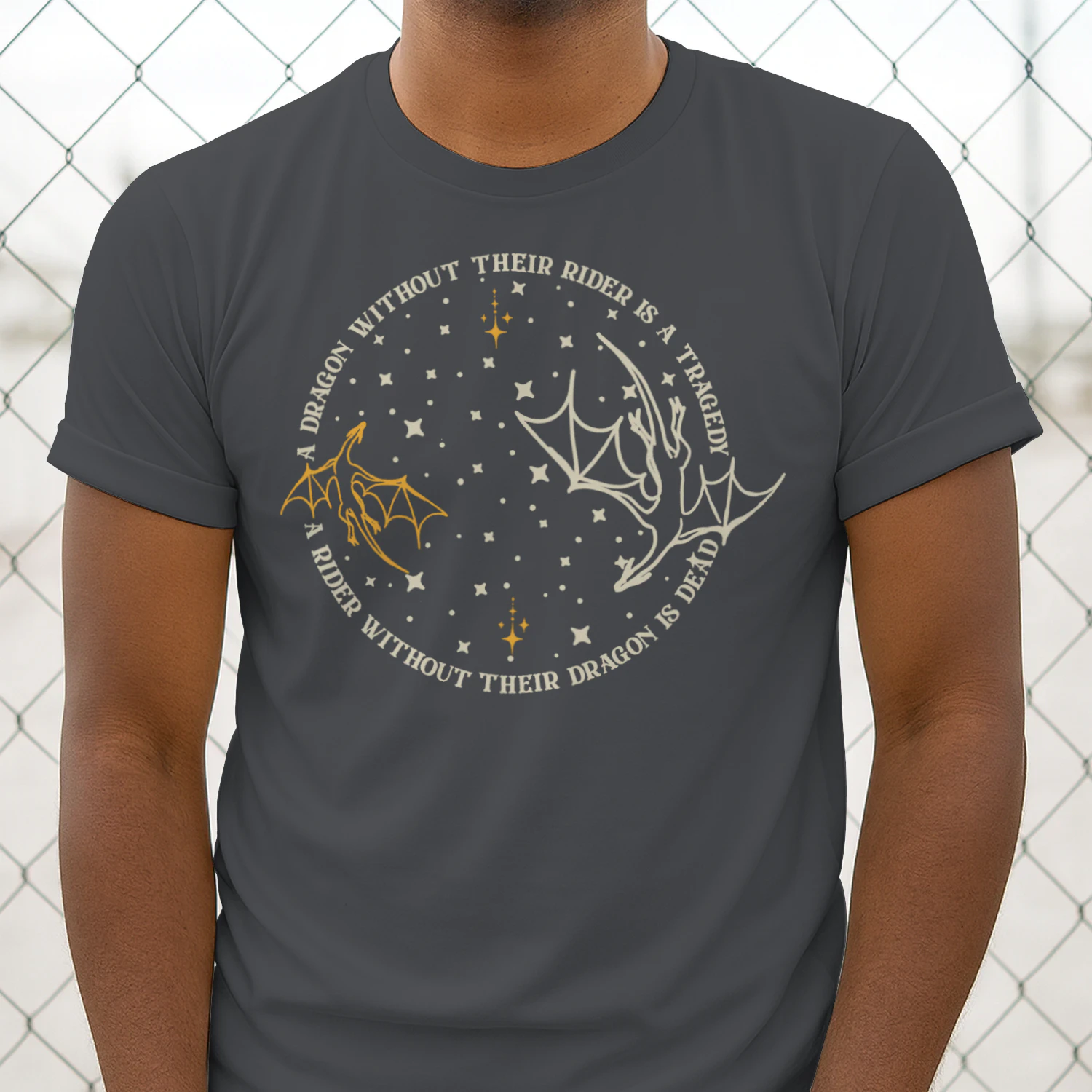 Fourth Wing Dragon Heavy Cotton Dark Colors T-shirt 2 Side, The Empyrean Series Gildan Tee, Fantasy Romance Book Shirt, Book Lover Gifts