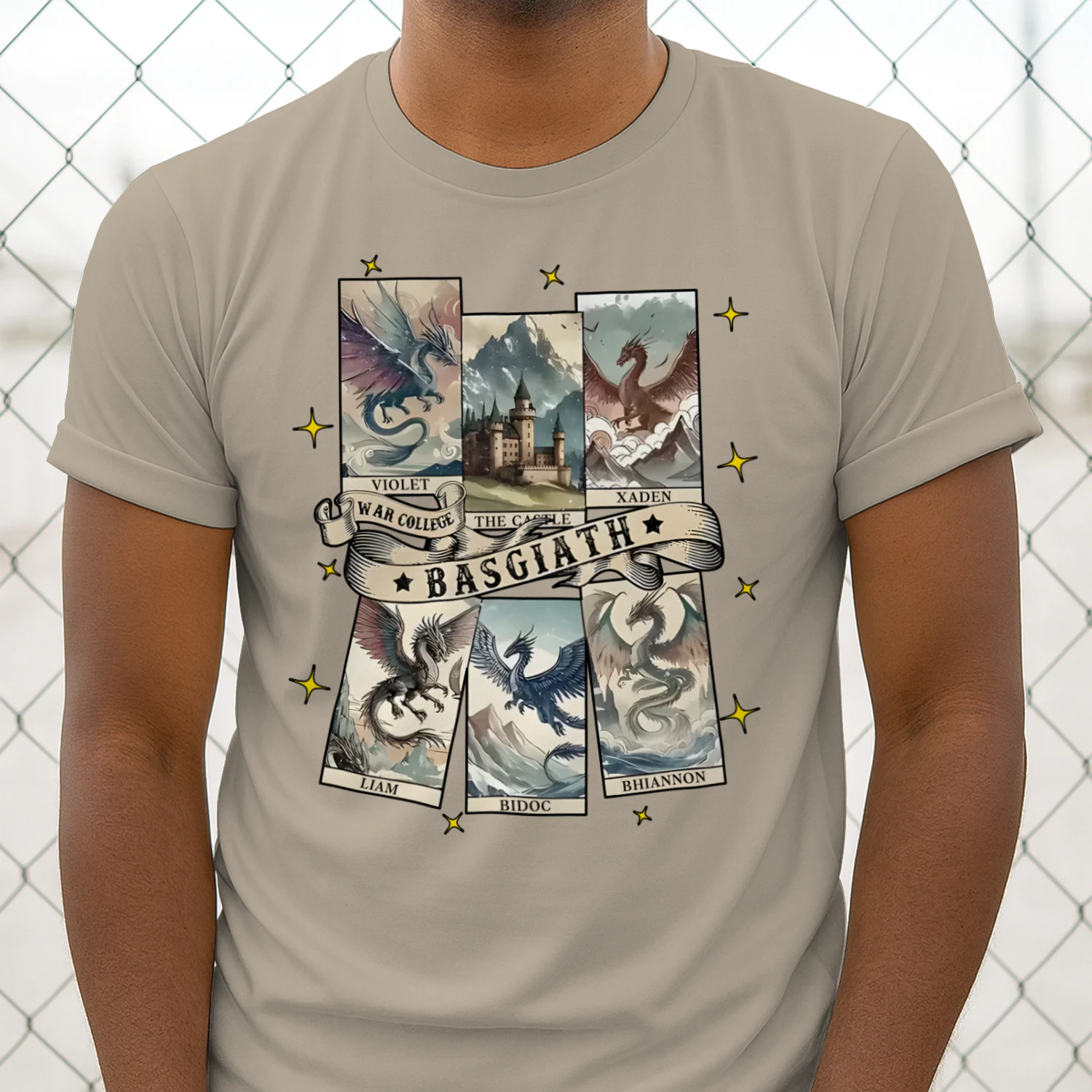 Basgiath War College Heavy Cotton T-shirt 1 Side, Fourth Wing Gildan Tee, Dark Romance Book Shirt, Book Lover Gifts