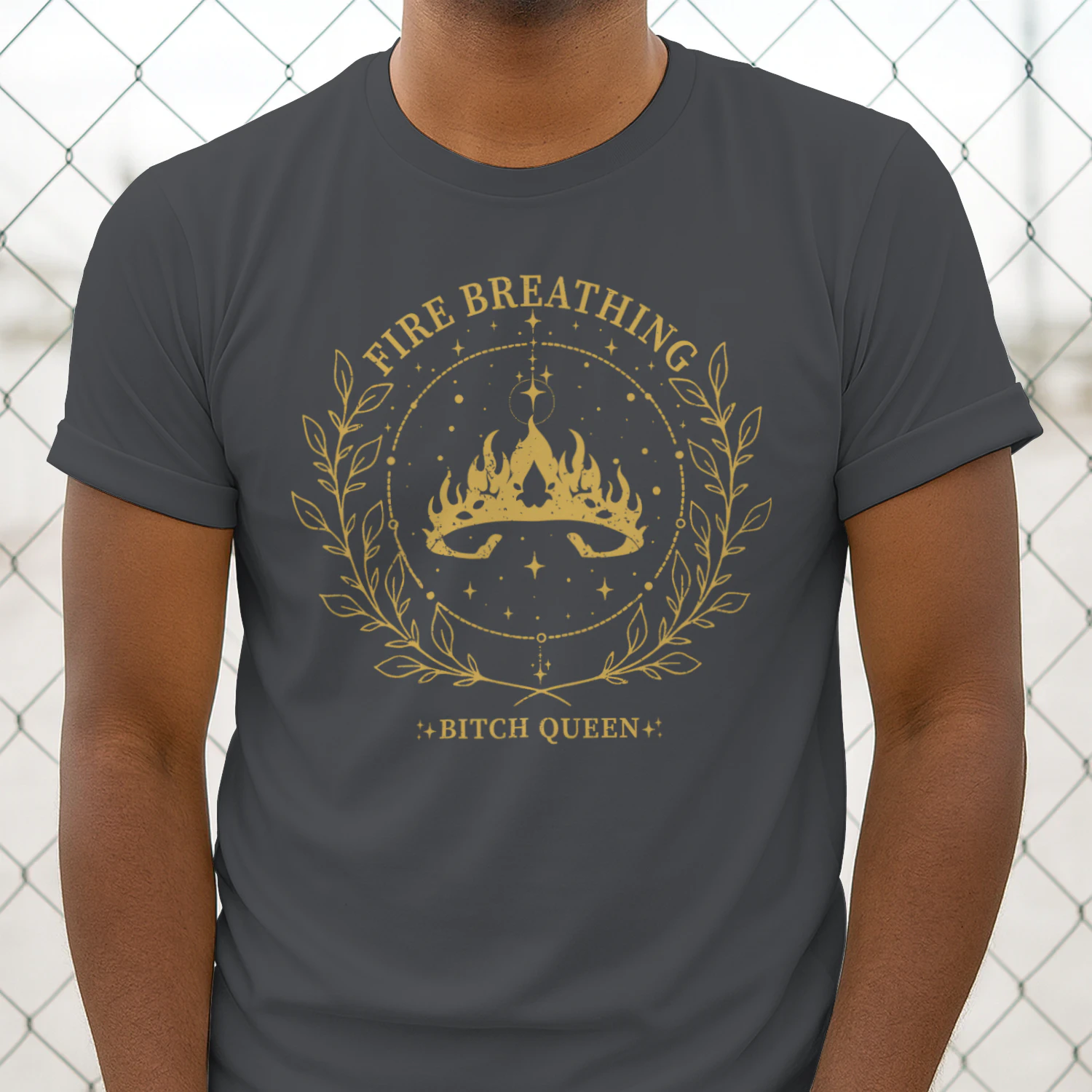 Fire Breathing Heavy Cotton Dark Colors T-shirt 2 Side, Throne of Glass Gildan Tee, Epic High Fantasy Book Shirt, Book Lover Gifts