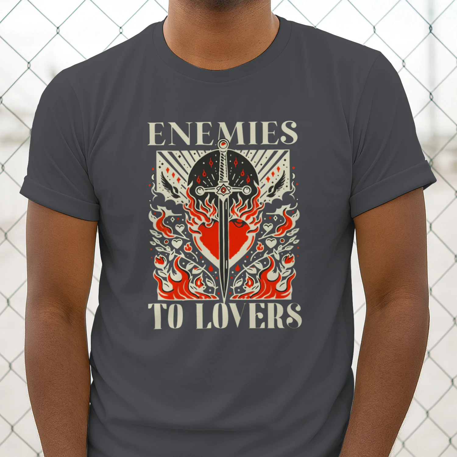 Enemies To Lovers Heavy Cotton Dark Colors T-shirt 1 Side, Book Club Gildan Tee, Readers Club Shirt, Book Lover Gifts