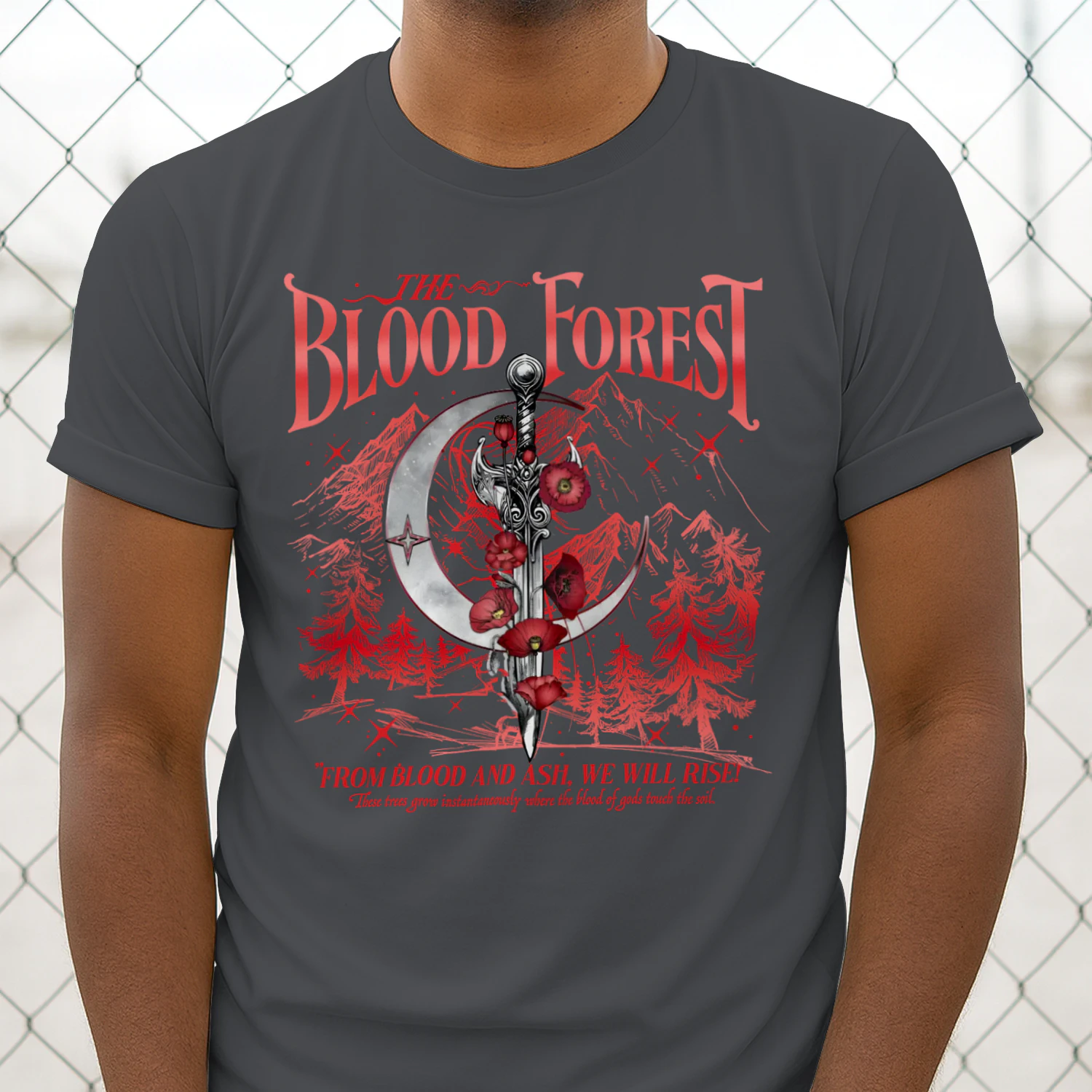 The Blood Forest Heavy Cotton Dark Colors T-shirt 2 Side, From Blood and Ash Gildan Tee, Romantasy Readers Shirt, Book Lover Gifts