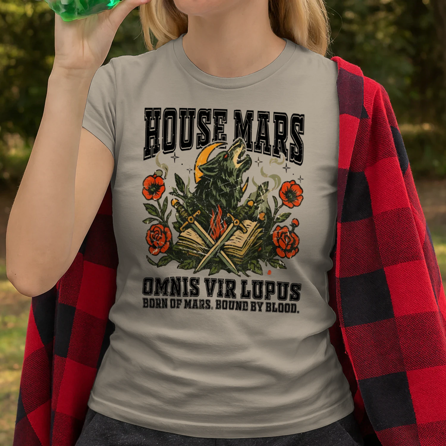 House Mars Heavy Cotton Light Colors T-shirt 1 Side, Red Rising Saga Gildan Tee, Science Fiction Book Shirt, Book Gifts