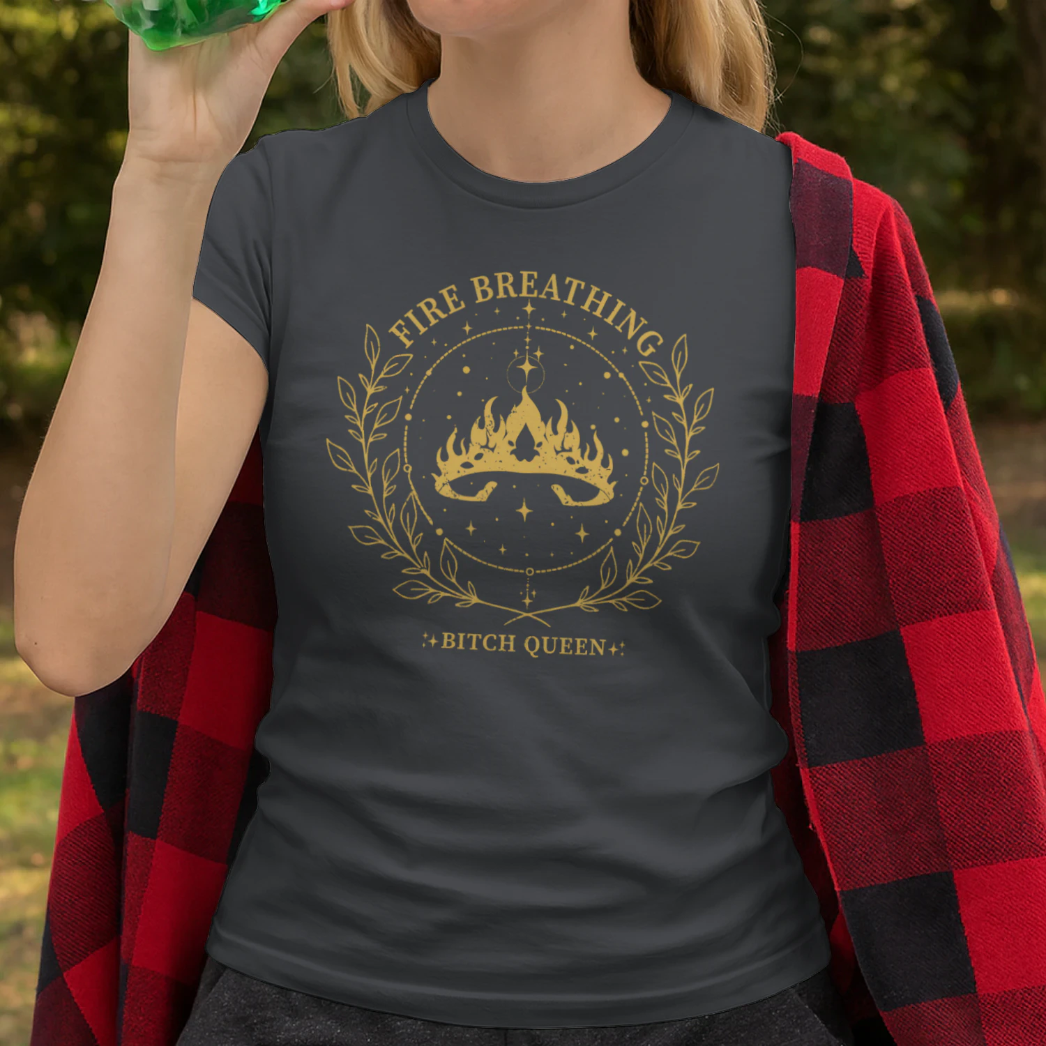 Fire Breathing Heavy Cotton Dark Colors T-shirt 2 Side, Throne of Glass Gildan Tee, Epic High Fantasy Book Shirt, Book Lover Gifts