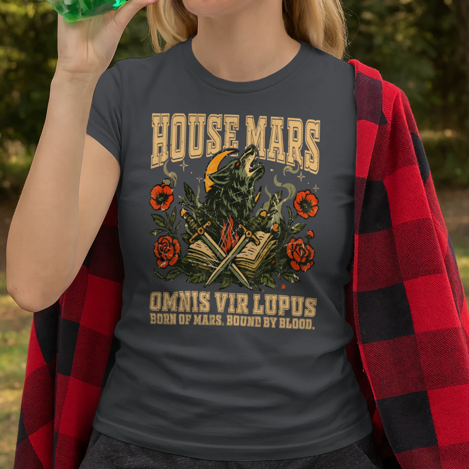 House Mars Heavy Cotton Dark Colors T-shirt 1 Side, Red Rising Saga Gildan Tee, Science Fiction Book Shirt, Book Lover Gifts