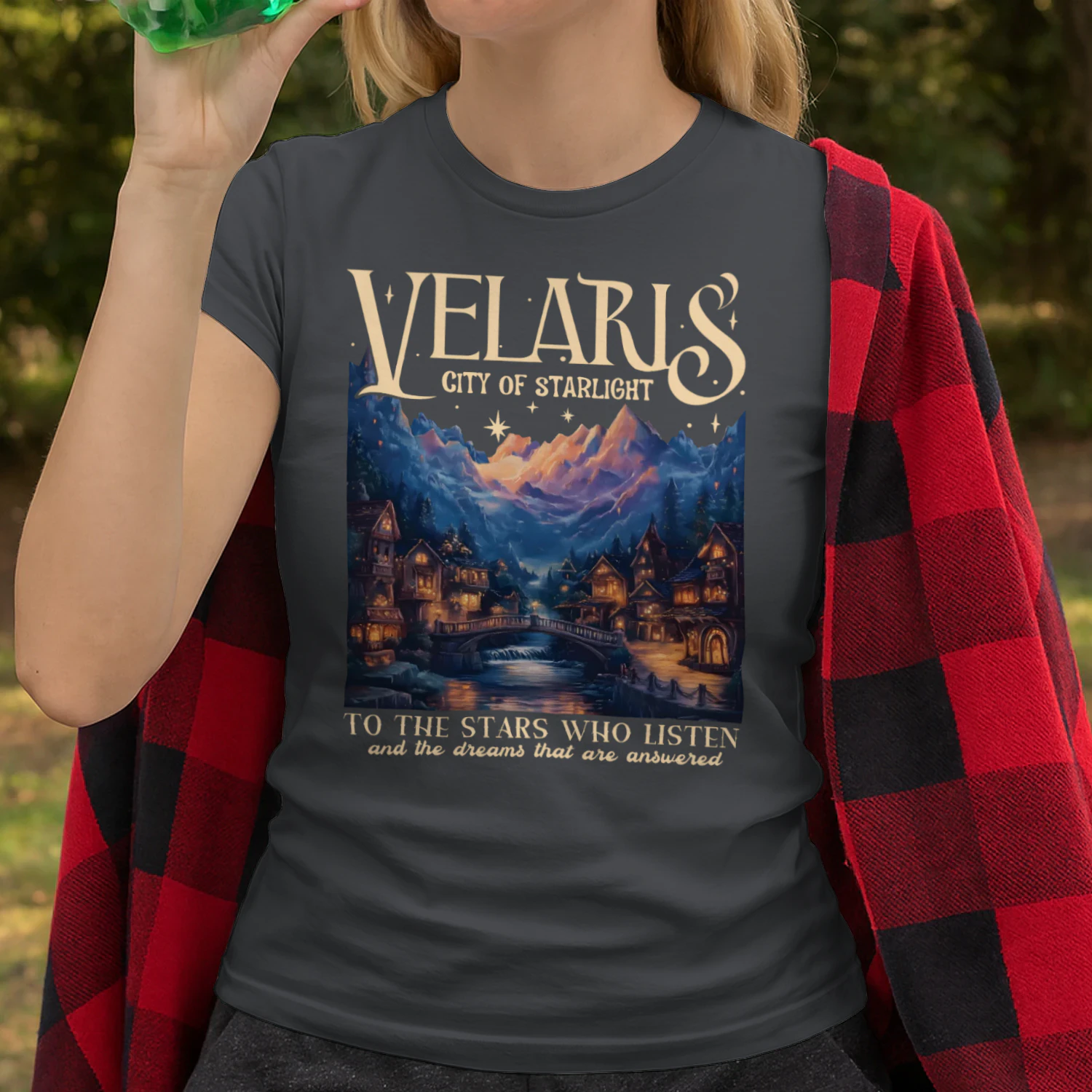 Velaris City Of Starlight Heavy Cotton Dark Colors T-shirt 1 Side, Acotar Series Gildan Tee, Fantasy Romance Book Shirt, Book Lover Gifts