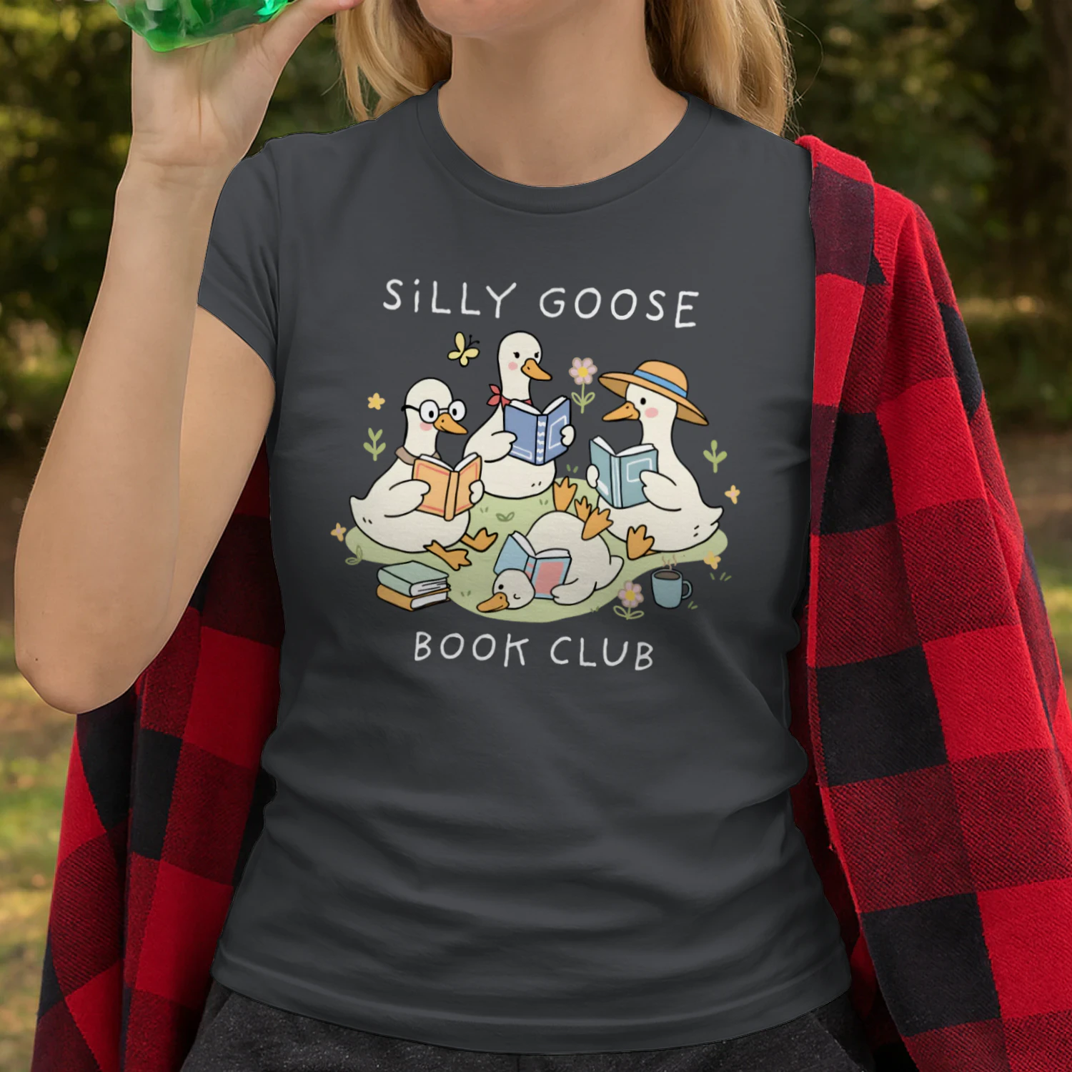 Silly Goose Readers Heavy Cotton Dark Colors T-shirt 1 Side, Funny Book Club Gildan Tee, Readers Club Shirt, Book Lover Gifts