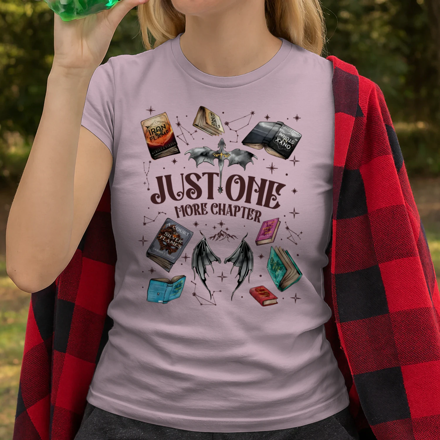Just One More Chapter Heavy Cotton Light Colors T-shirt 1 Side, Acotar Gildan Tee, Romantasy Shirt, Book Lover Gifts