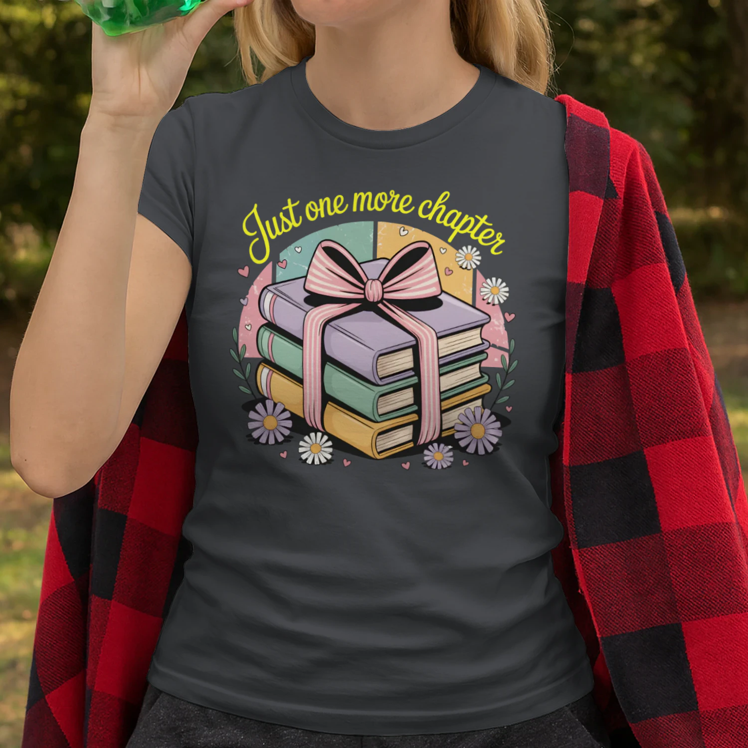 Just One More Chapter V2 Heavy Cotton Dark Colors T-shirt 1 Side, Book Club Gildan Tee, Readers Club Shirt, Book Lover Gifts