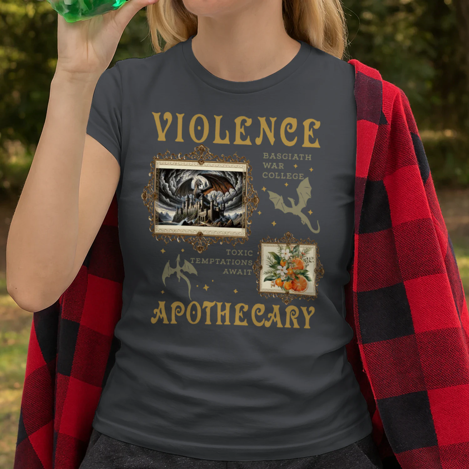 Violence Apothecary Heavy Cotton Dark Colors T-shirt 1 Side, The Apothecary Diaries Gildan Tee, Historical Fiction Book Shirt, Book Lover Gifts