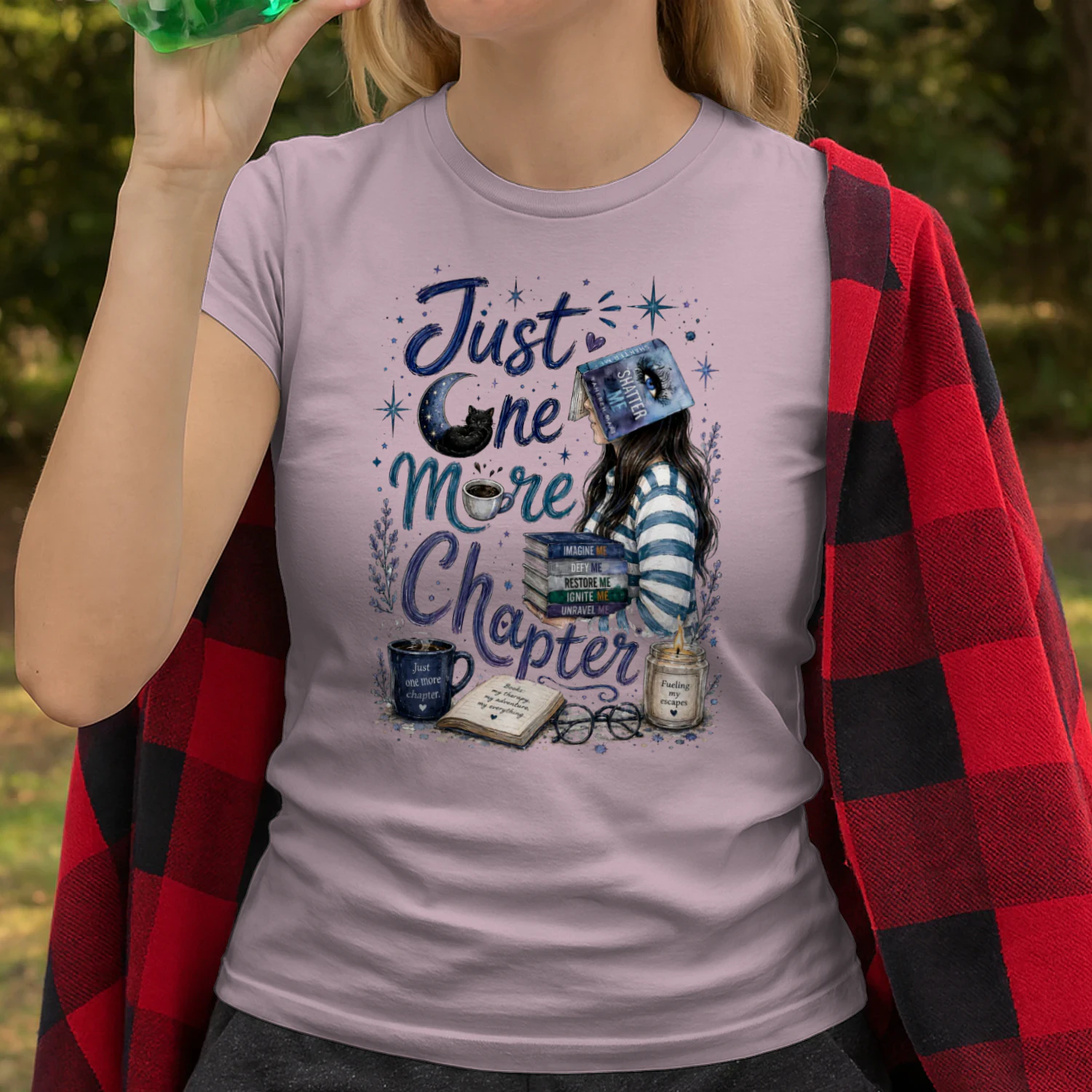 Just One More Chapter Heavy Cotton Light Colors T-shirt 1 Side, Shatter Me Gildan Tee, Romantasy Shirt, Book Lover Gifts
