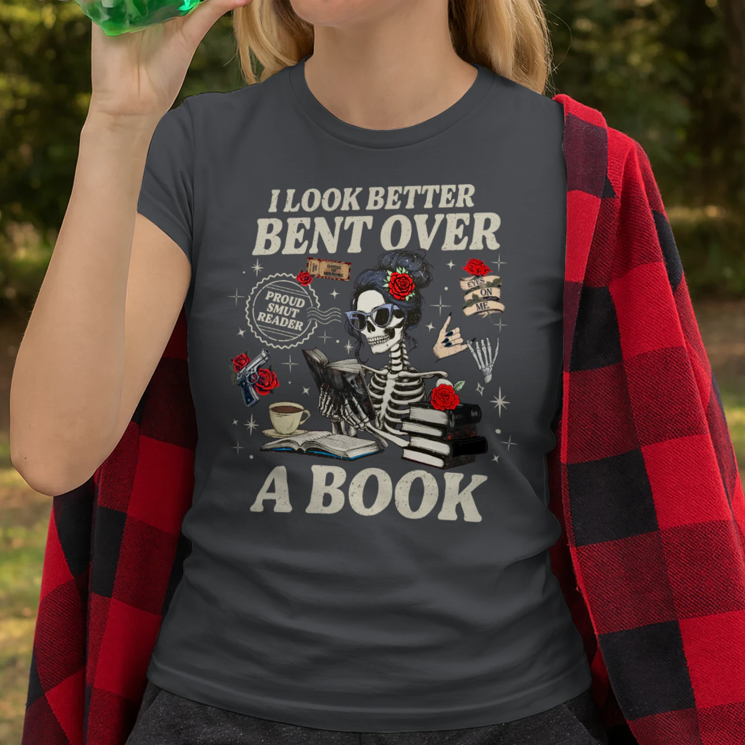 I Look Better Bent Over A Book Heavy Cotton Dark Colors T-shirt 1 Side, Haunting Adeline Gildan Tee, Dark Romance Shirt, Book Lover Gifts