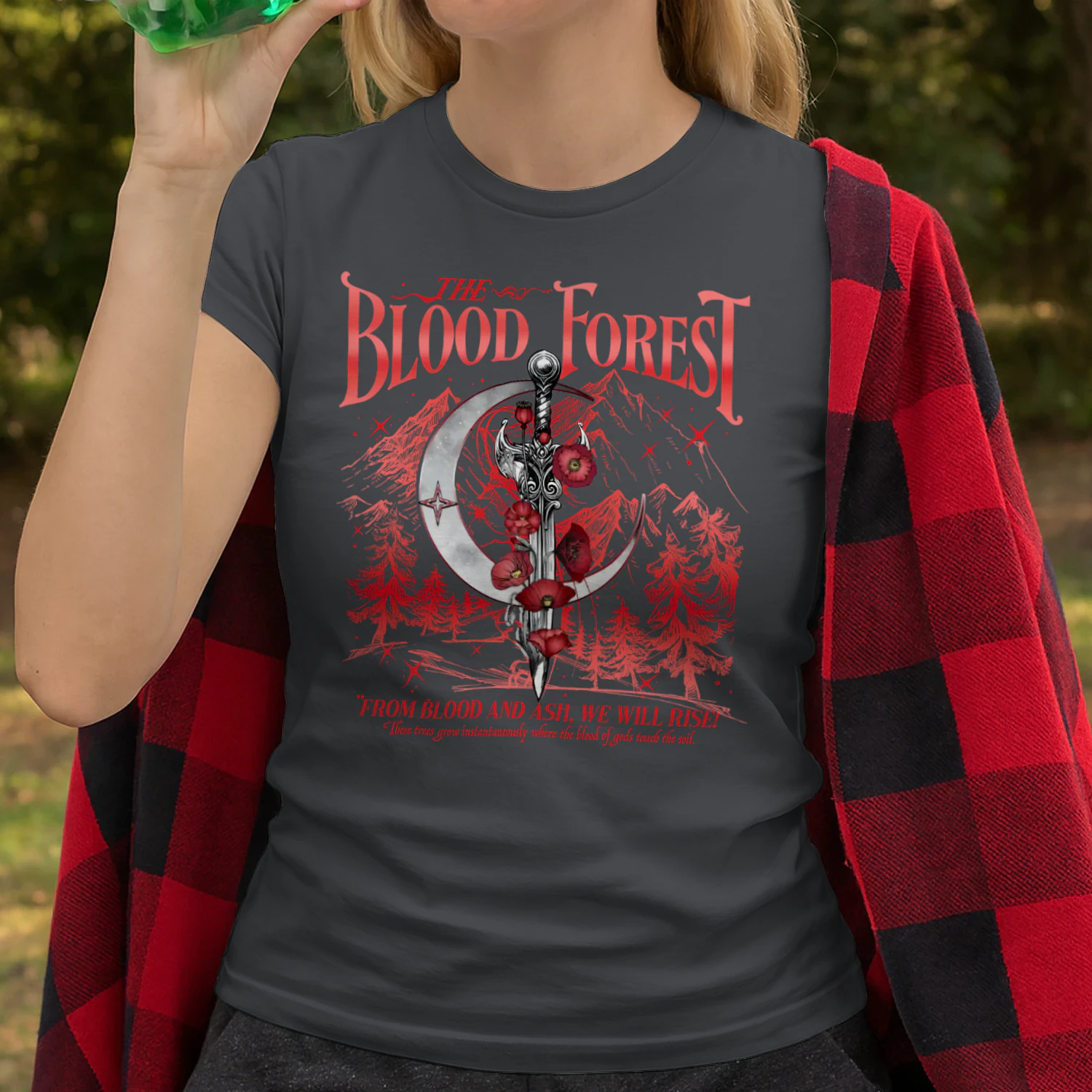 The Blood Forest Heavy Cotton Dark Colors T-shirt 2 Side, From Blood and Ash Gildan Tee, Romantasy Readers Shirt, Book Lover Gifts