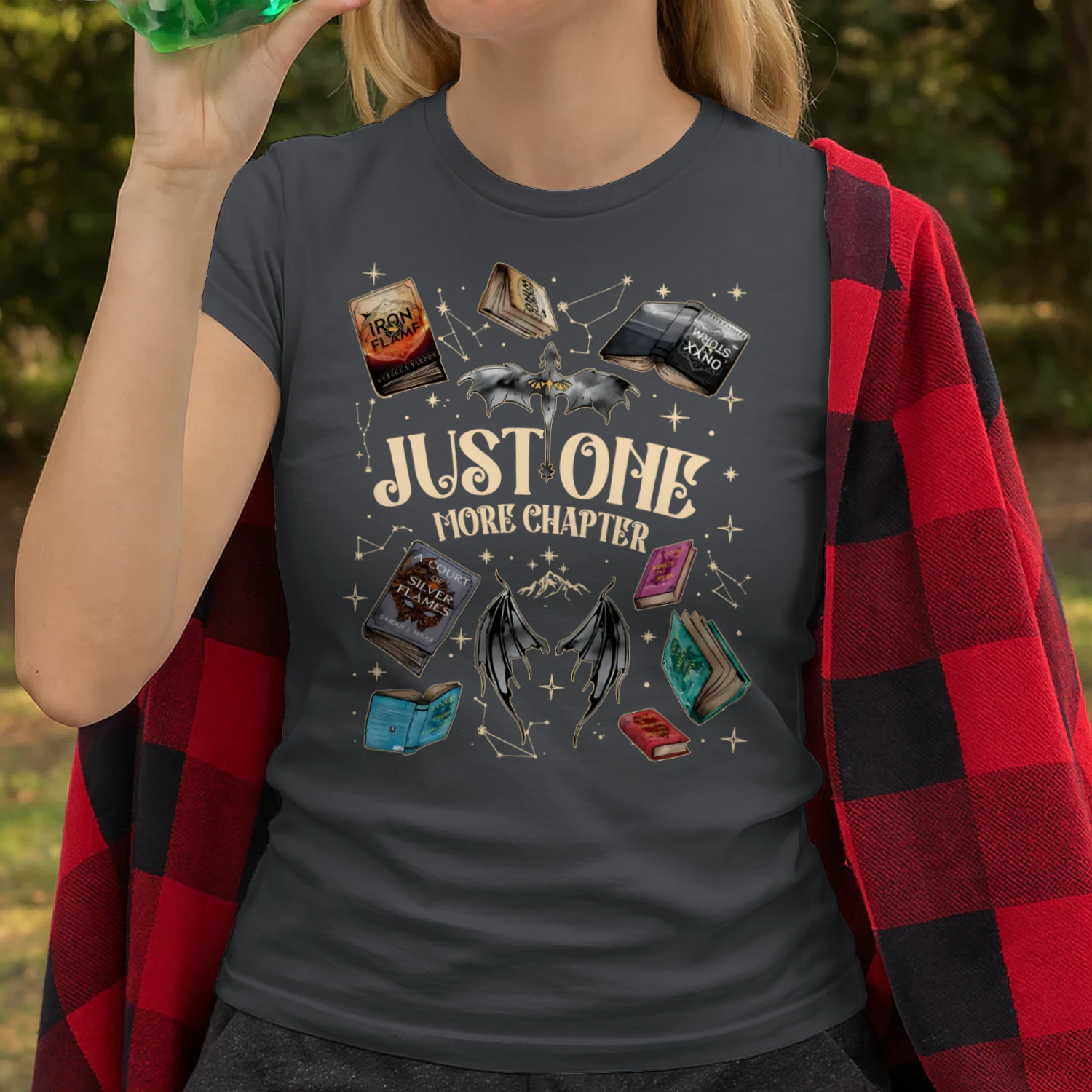 Just One More Chapter Heavy Cotton Dark Colors T-shirt 1 Side, Acotar Gildan Tee, Romantasy Shirt, Book Lover Gifts