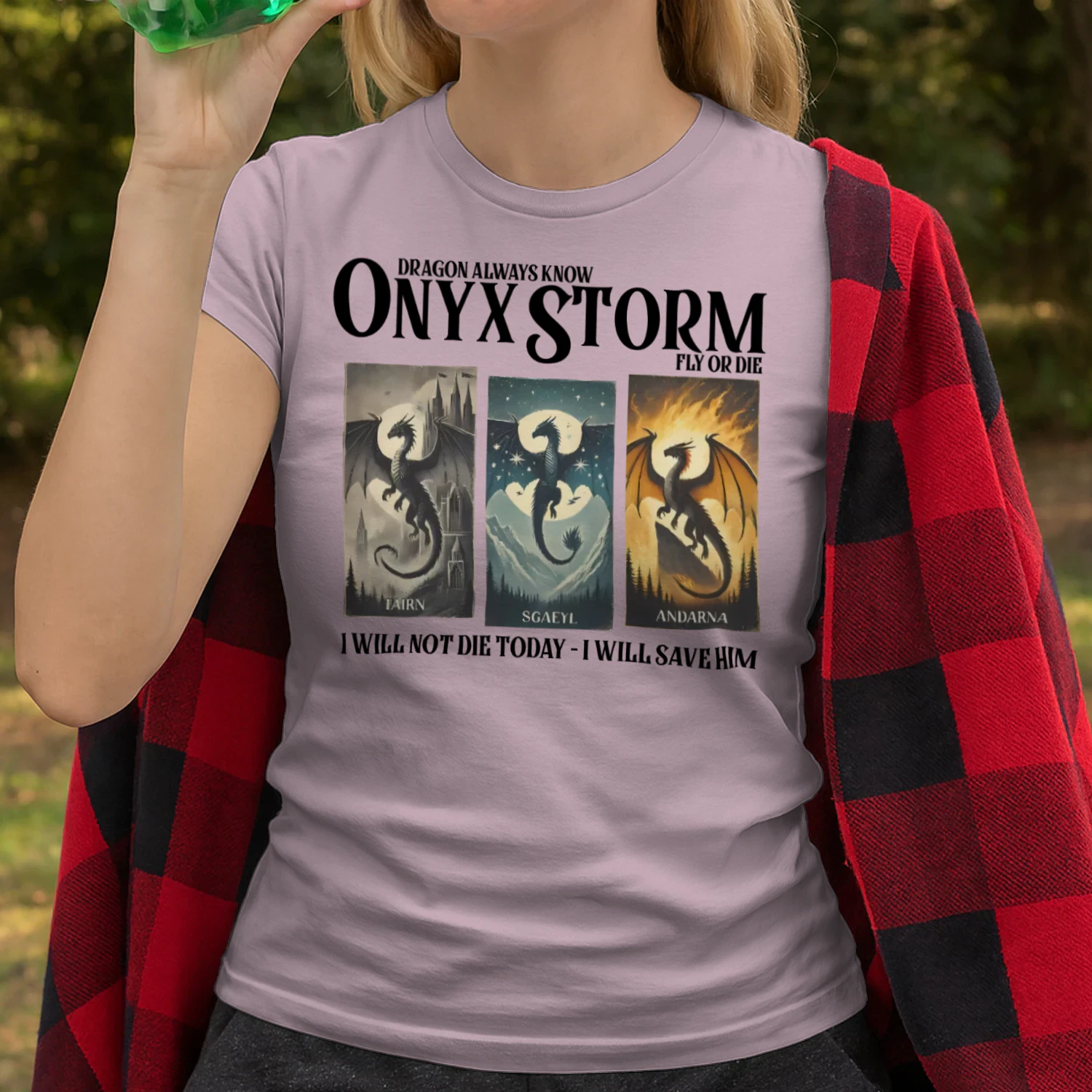 Onyx Storm Heavy Cotton Light Colors T-shirt 1 Side, The Empyrean Series Gildan Tee, Fantasy Romance Book Shirt, Book Lover Gifts