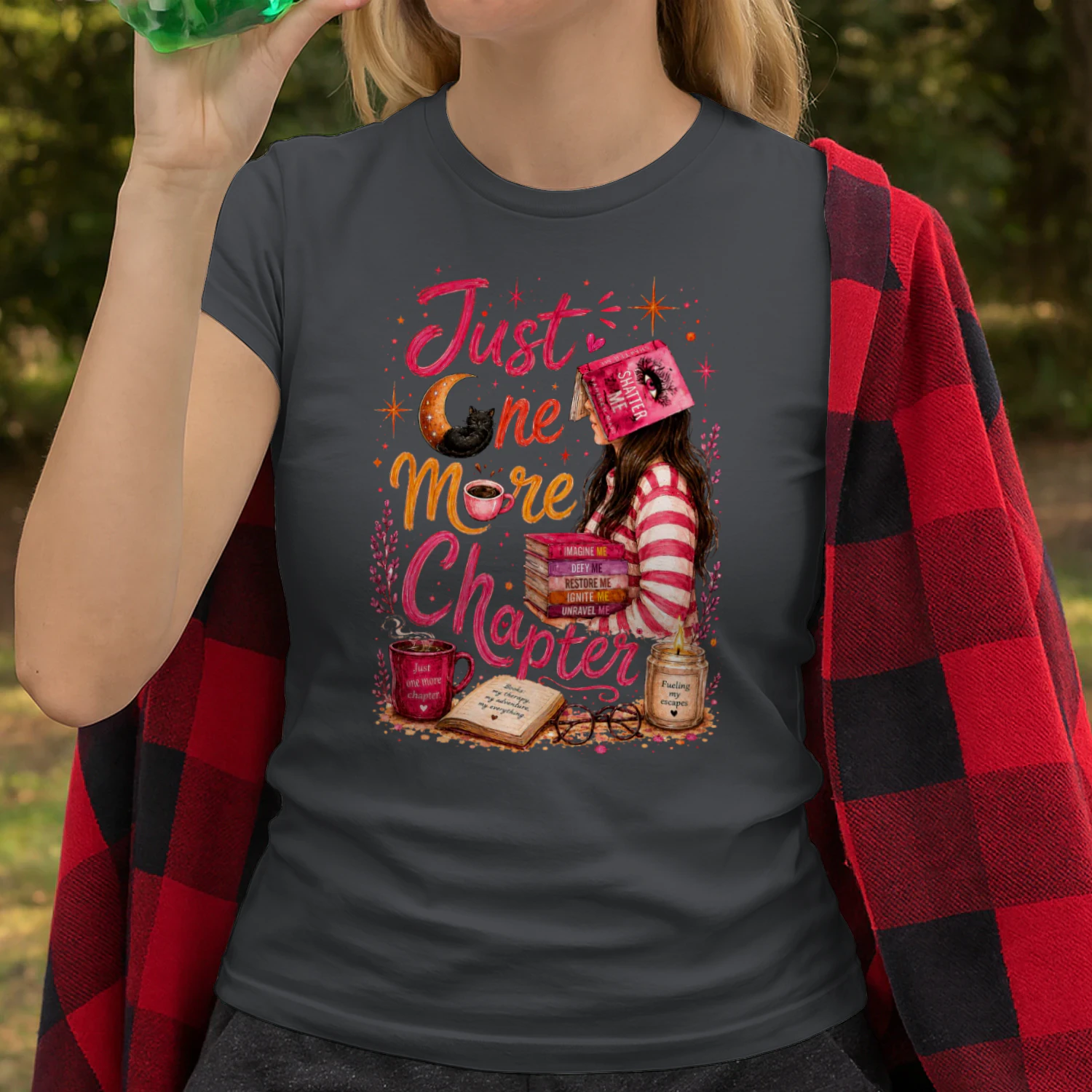 Just One More Chapter Heavy Cotton Dark Colors T-shirt 1 Side, Shatter Me Gildan Tee, Romantasy Shirt, Book Lover Gifts