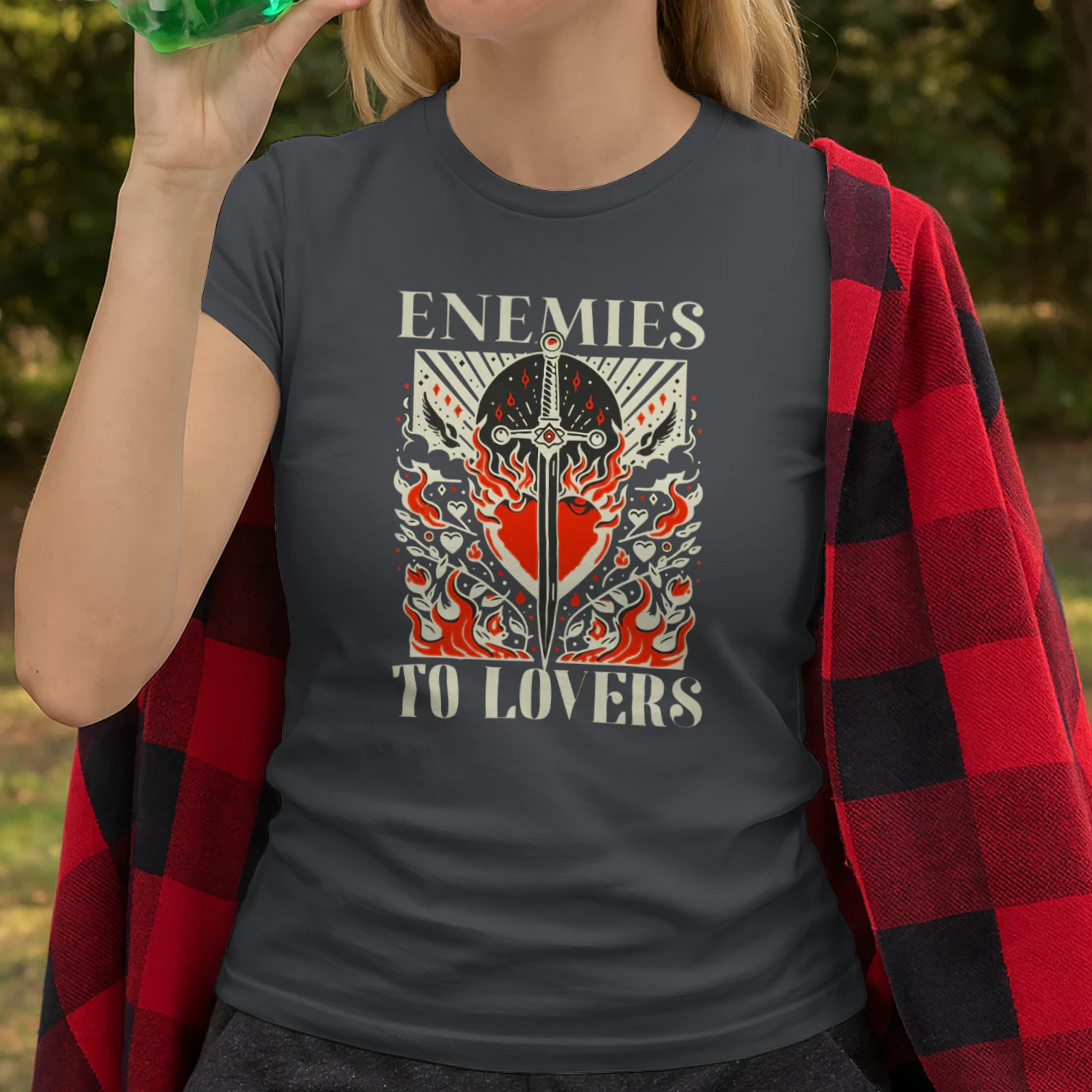 Enemies To Lovers Heavy Cotton Dark Colors T-shirt 1 Side, Book Club Gildan Tee, Readers Club Shirt, Book Lover Gifts